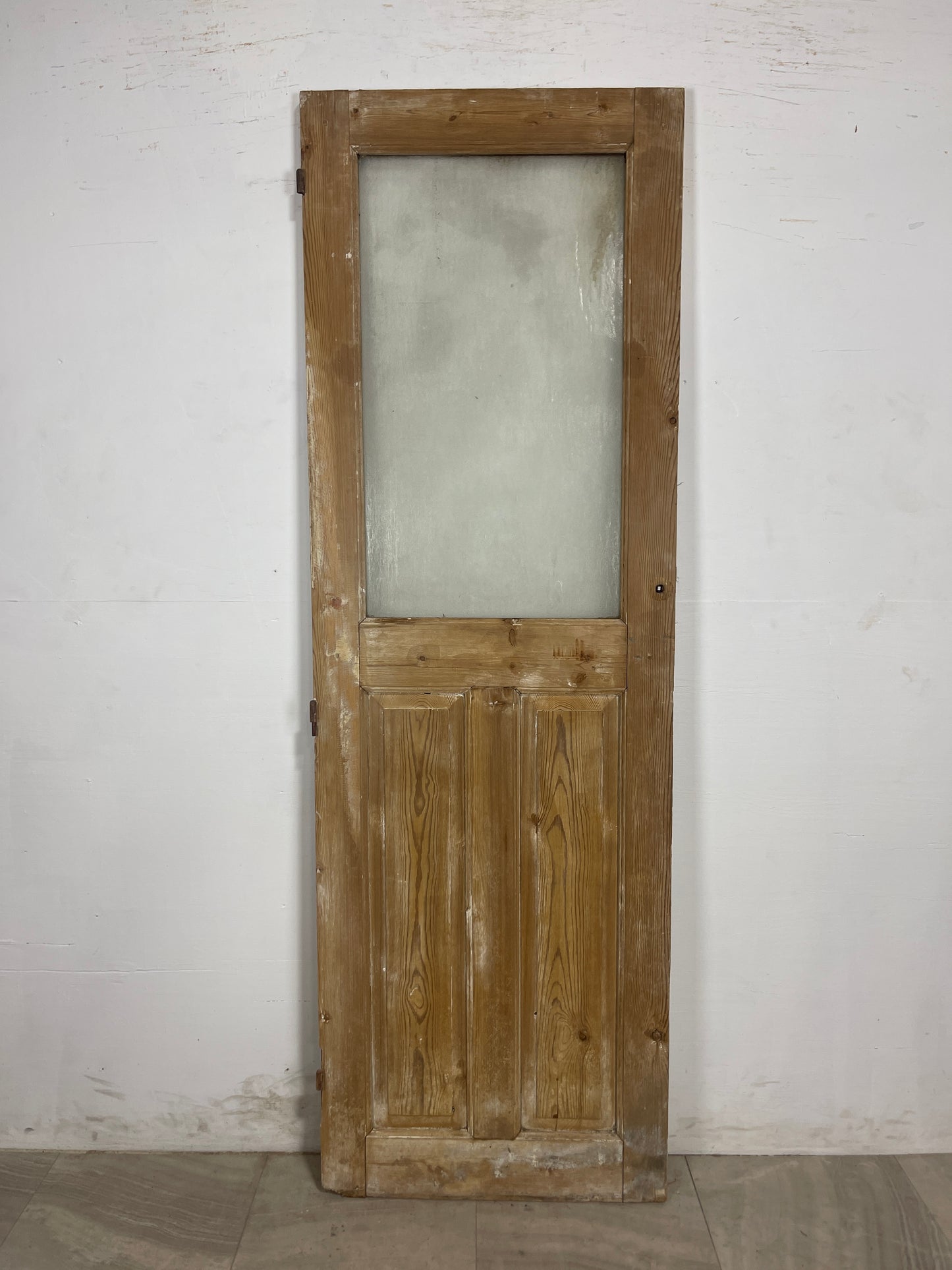 Antique French Panel Door with Glass (85 x 28) N198