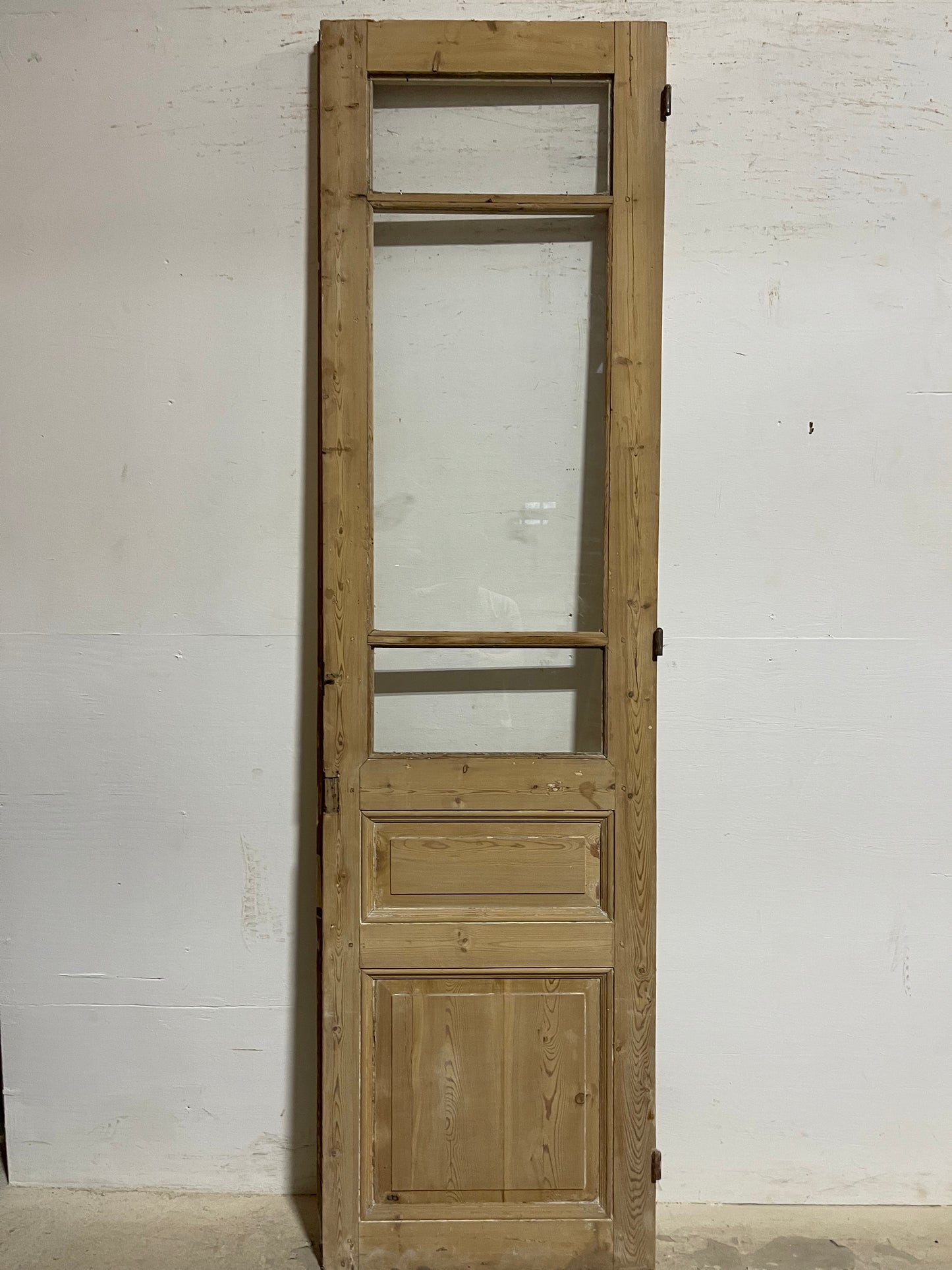 Antique French Panel Door with Glass (93.75x26.25) K311