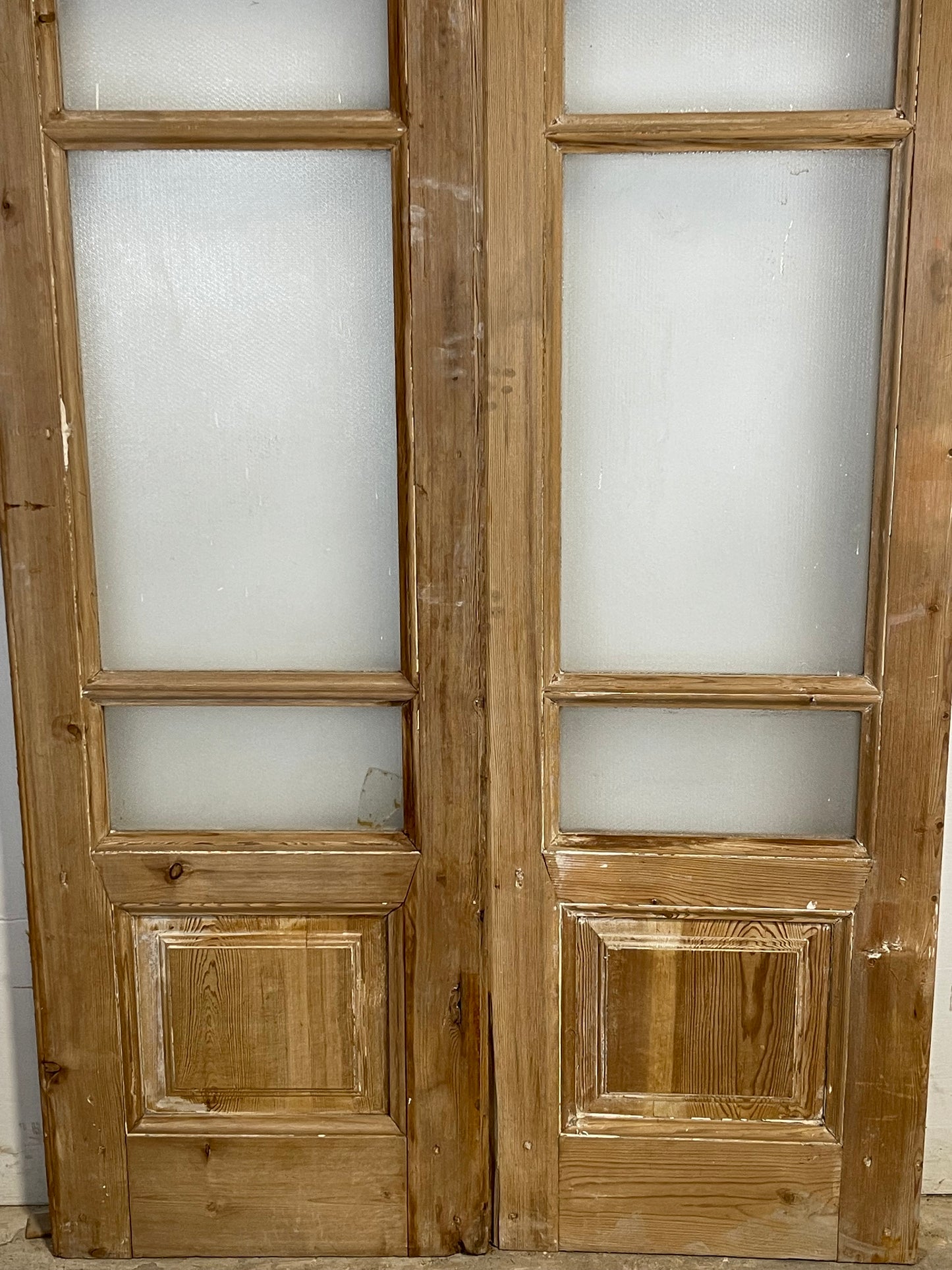 Antique French Panel Doors with glass (99.25x44) K324