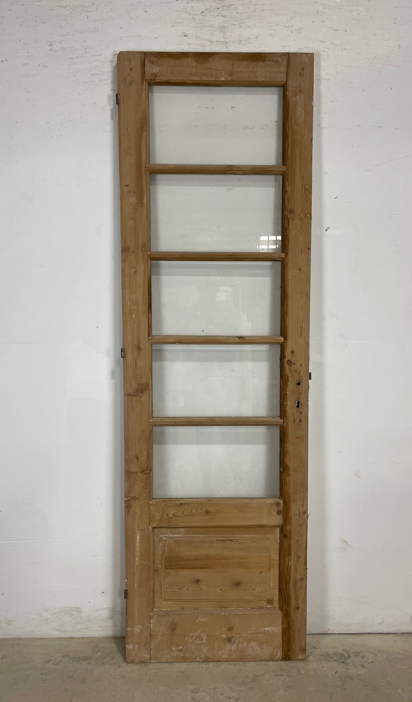Antique French Panel Door with Glass (89 x 27.25) M231