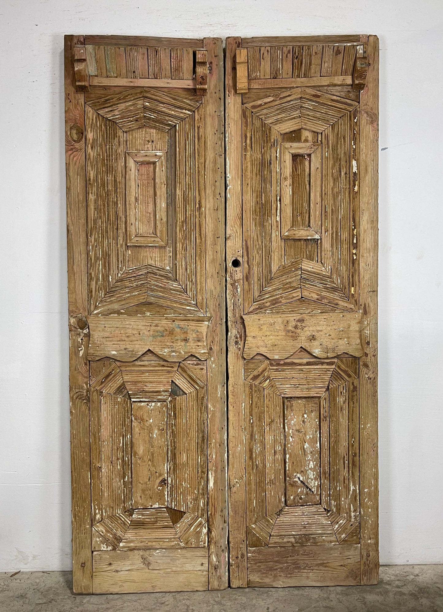 Antique French Panel Doors with Carving (94 x 52.75) M041