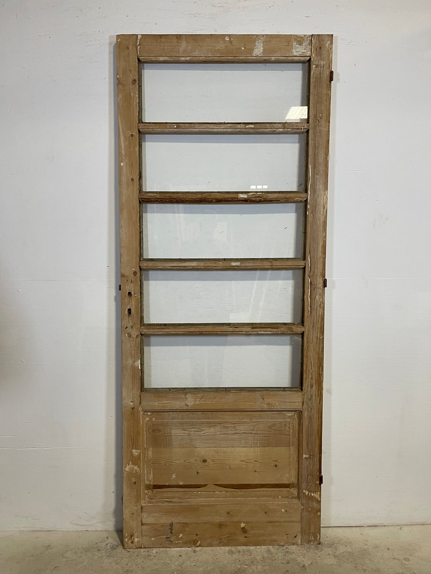 Antique French Panel Door with Glass (89x35.75) L318