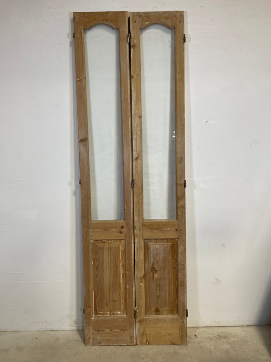 Antique French Panel Doors with glass  (94x29)  K323