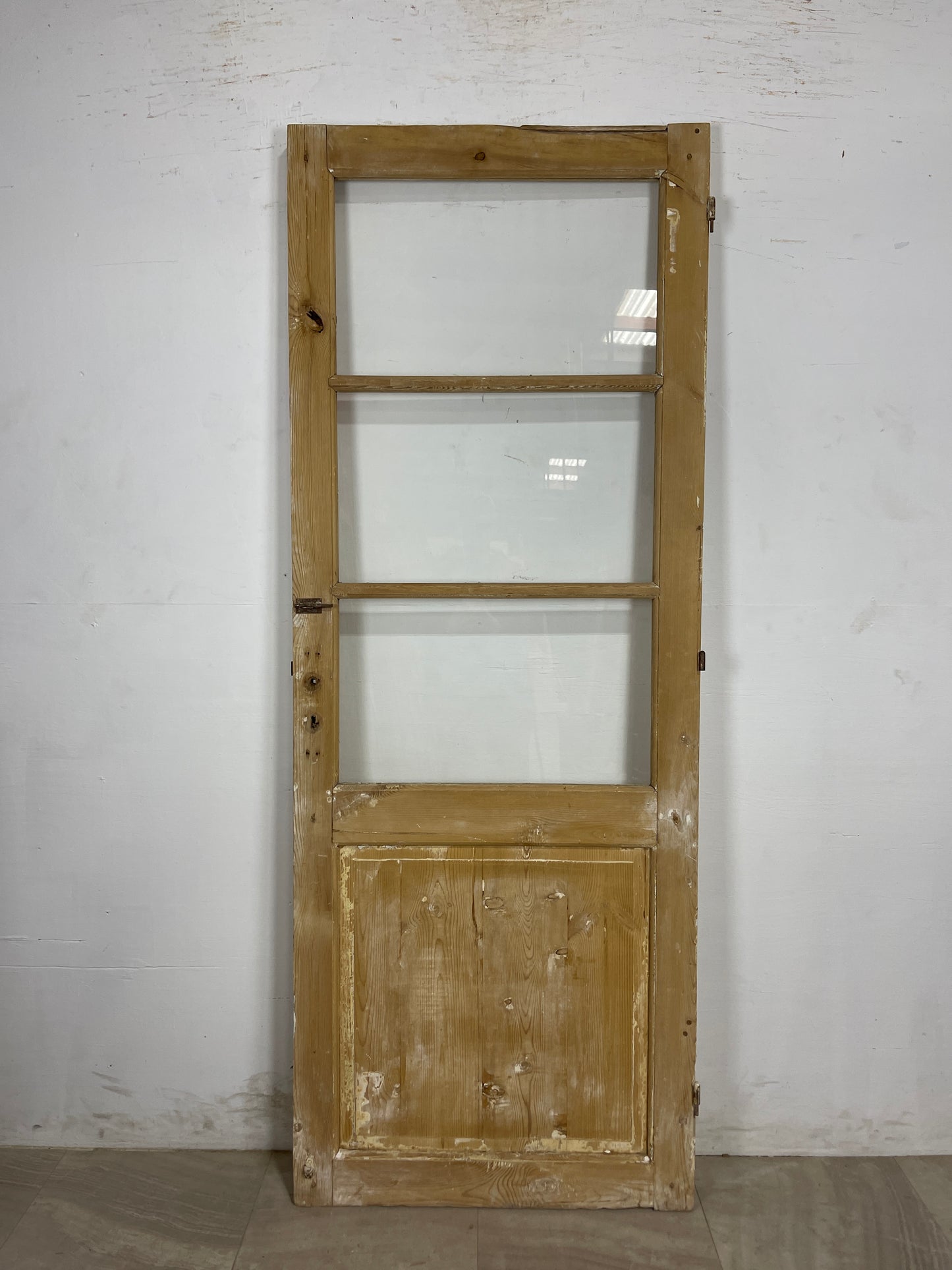 Antique French Panel Door with Glass (84.25 x 32) N176