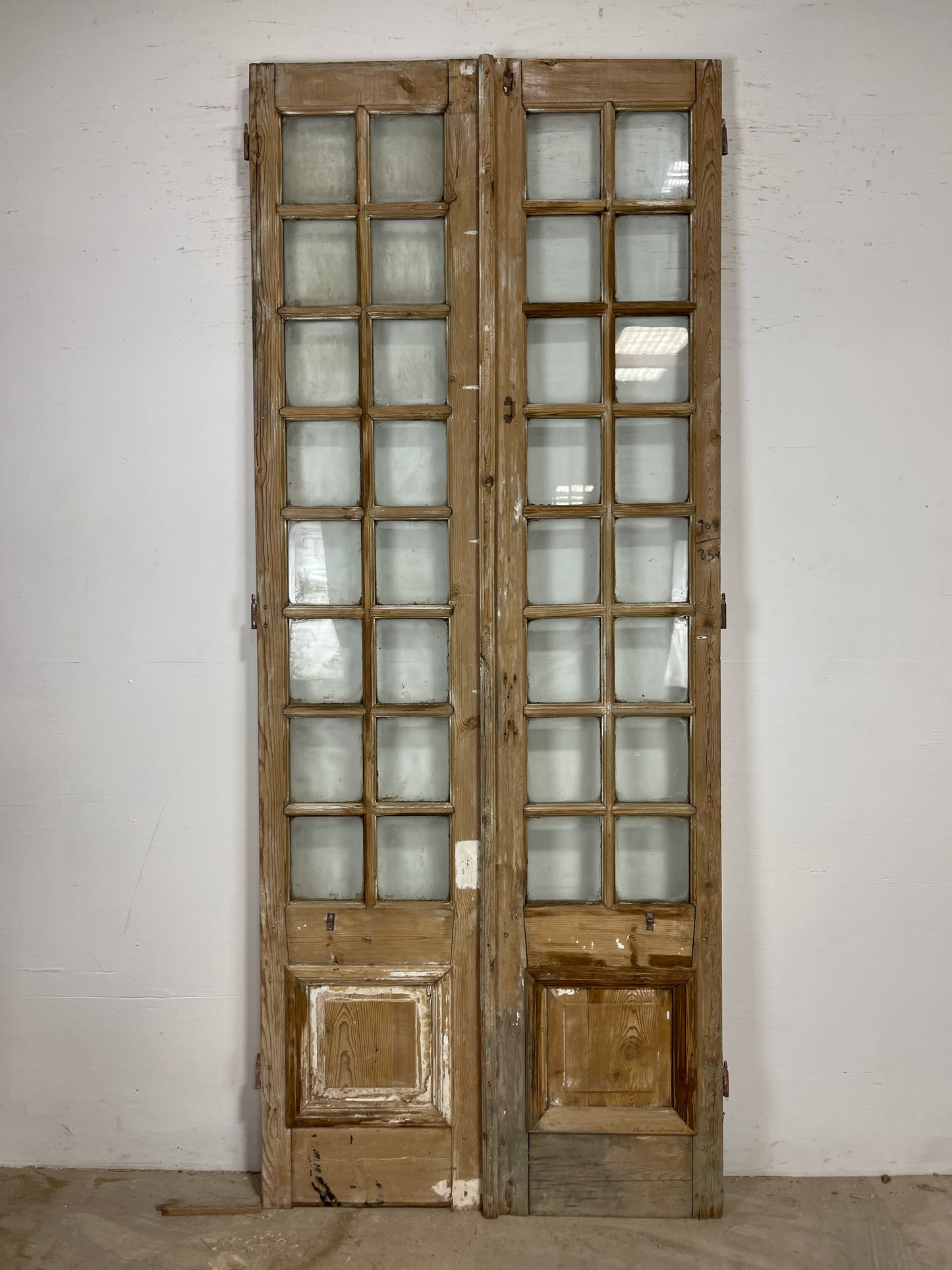 Antique French Panel Door with glass (99.5 x 40.75) O285
