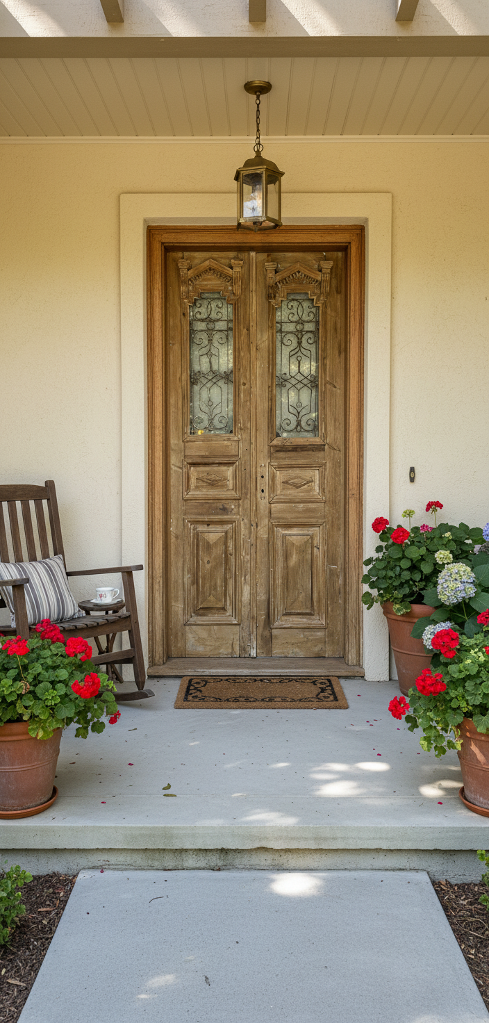 Antique French panel doors with Metal (100x43) P83