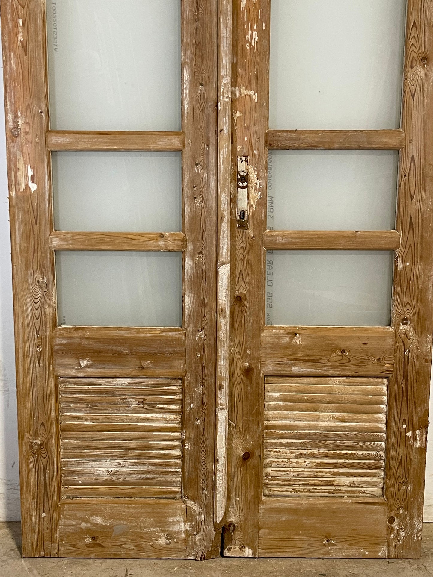 Antique French panel doors with glass (92.75x43.5) L180