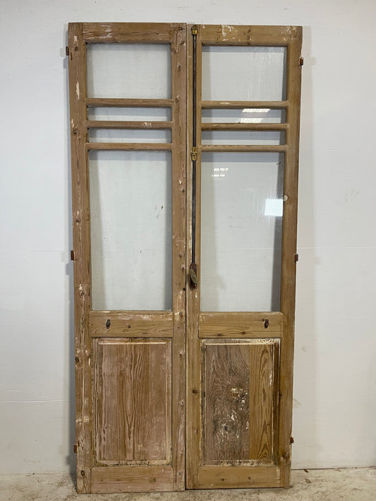 Antique French panel doors with glass (89.75x42.5) L227