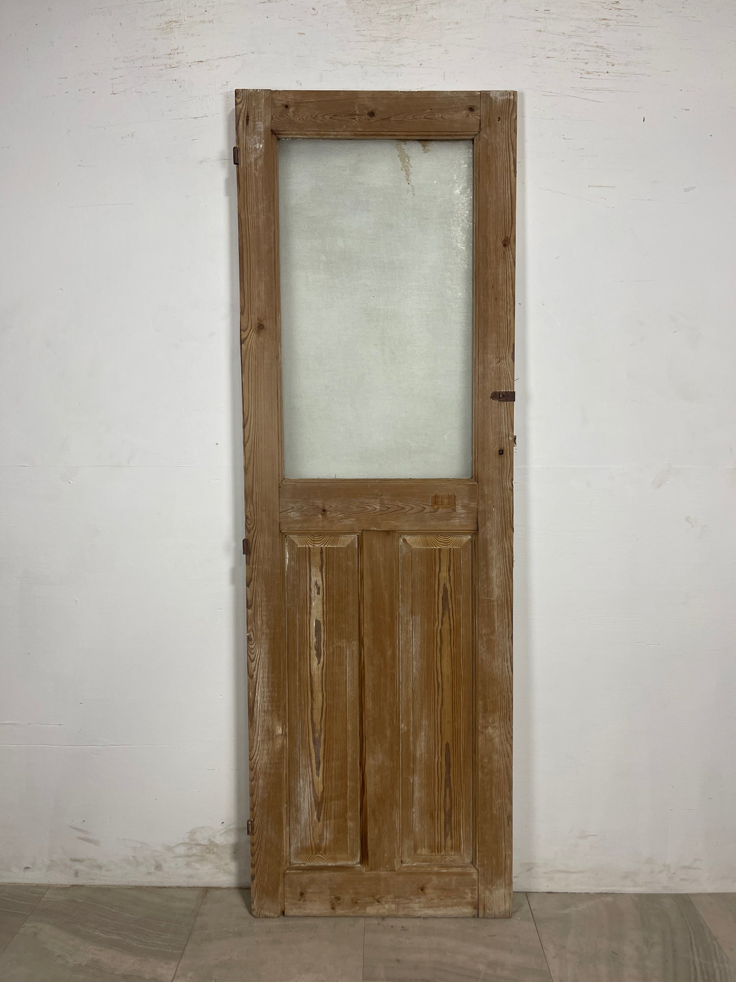 Antique French Panel Door with Glass (85 x 28) N197
