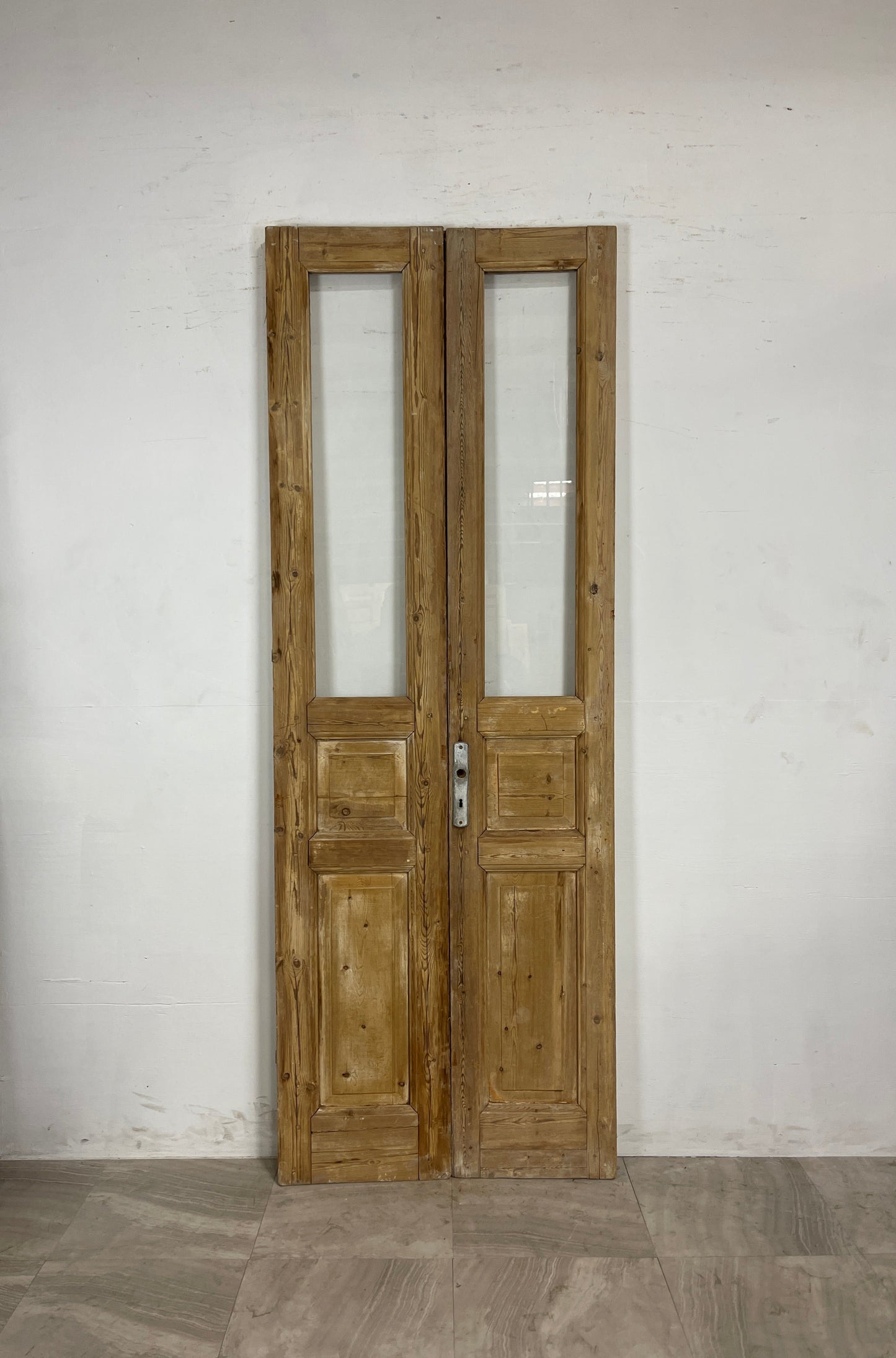 Antique French Panel Doors with Glass (94.5 x 34) N038