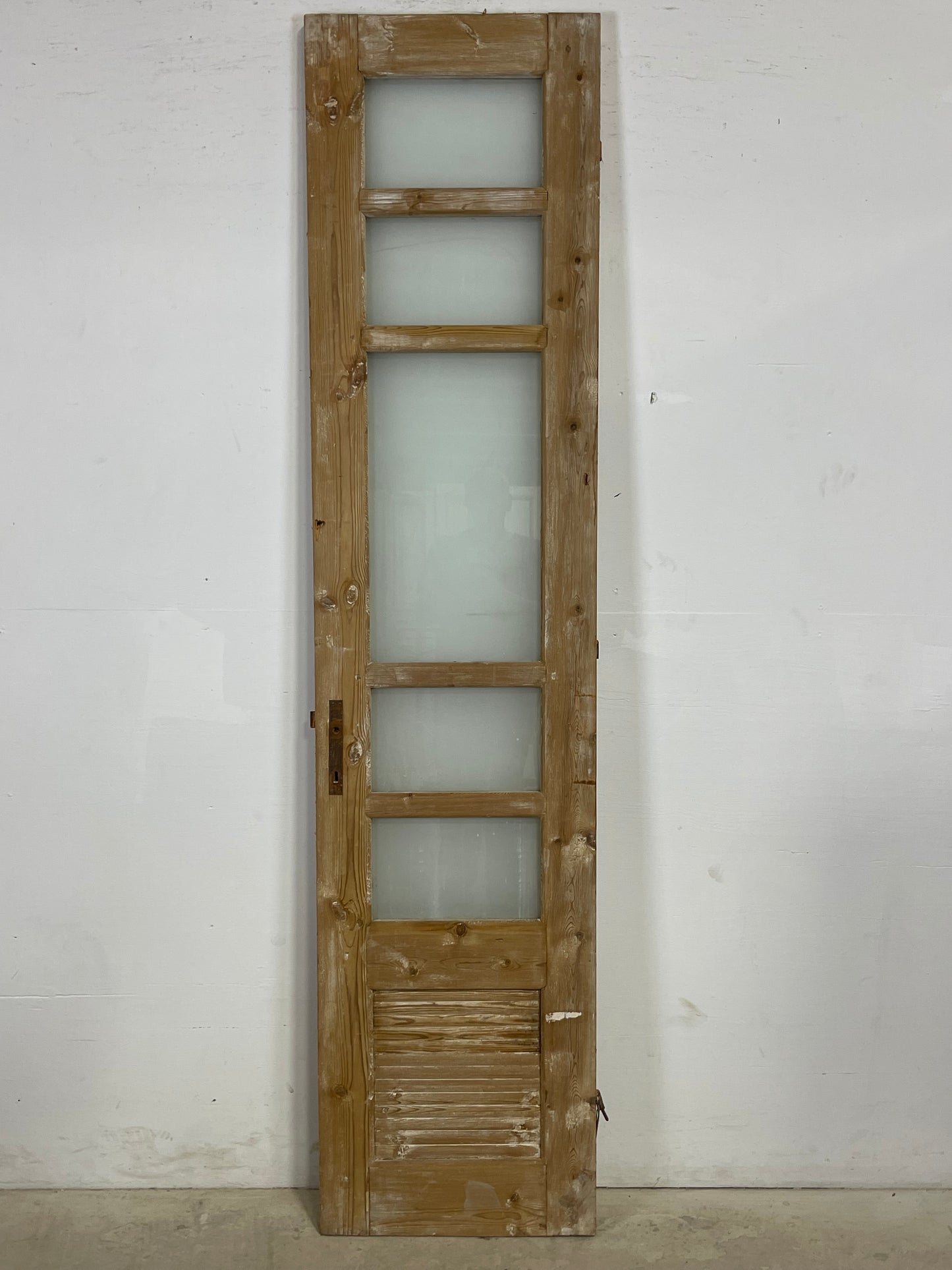 Antique French Panel Door with Glass (91.75x21.5) L391