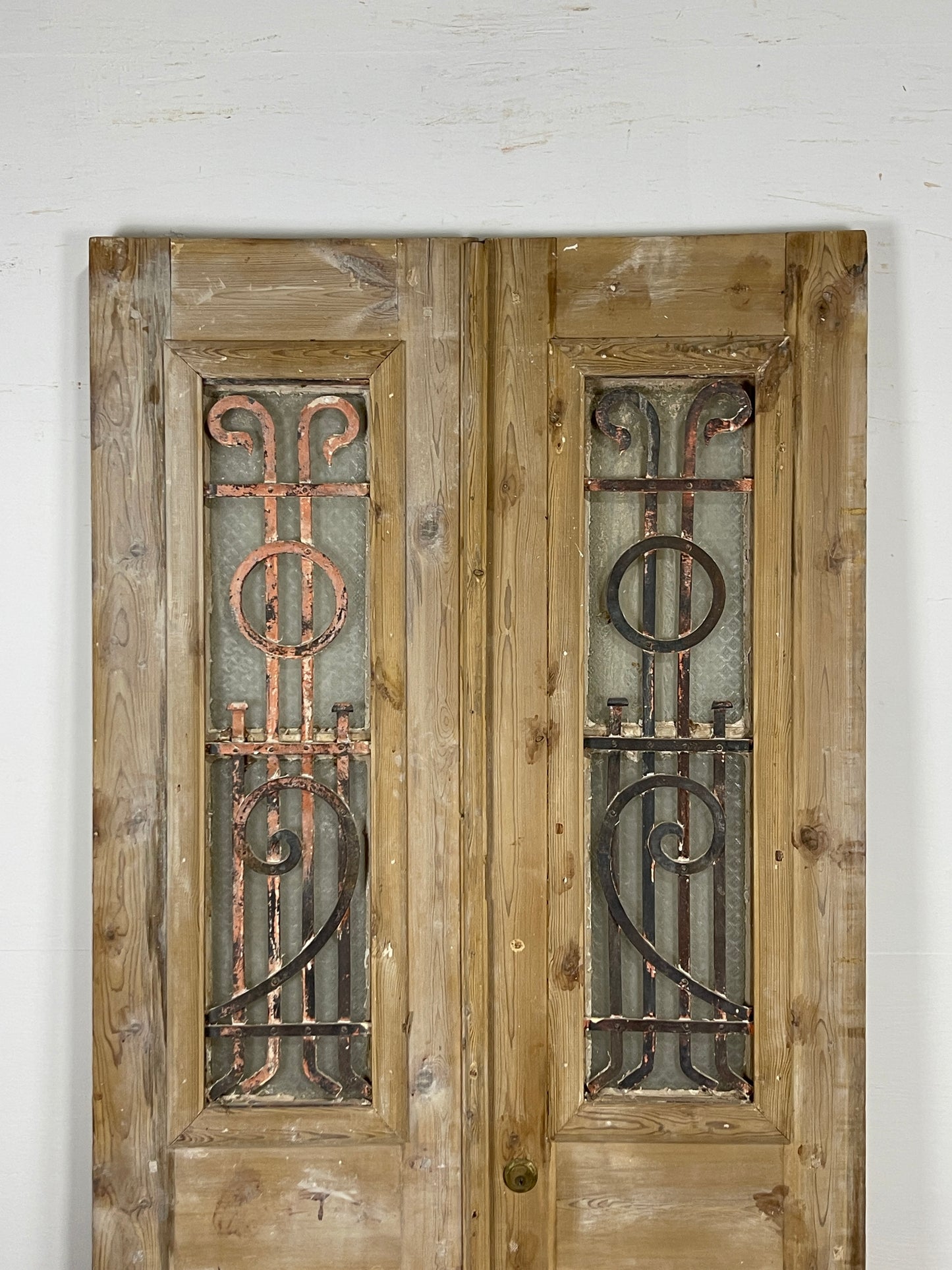 Antique French panel doors with Metal (86 x 40) O38