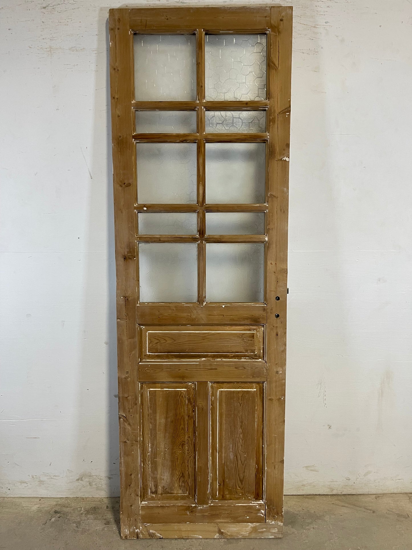Antique French Panel Door with Glass (85x27.75) L131