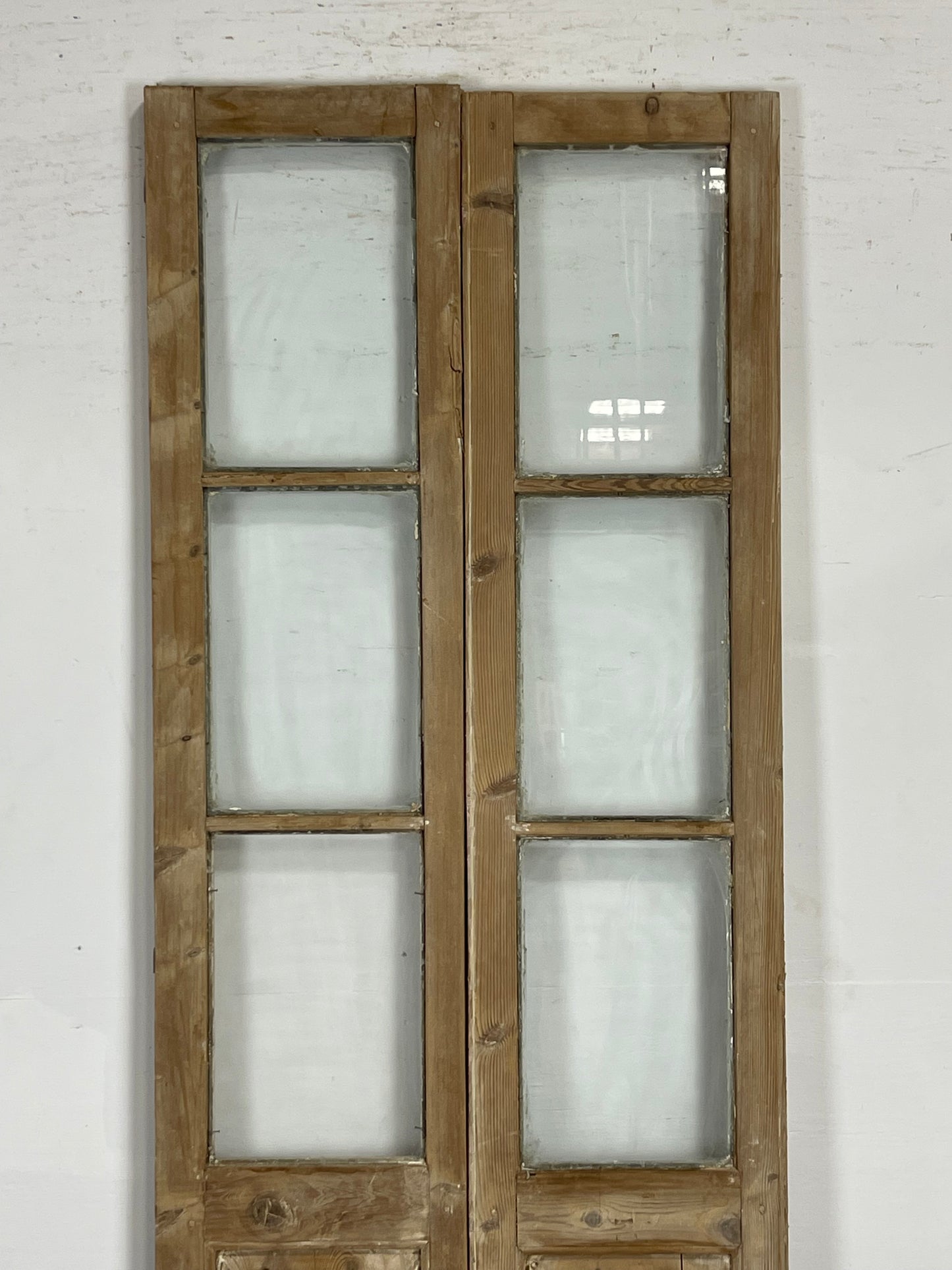 Antique French Panel Doors with glass (91.75x30.5) M074