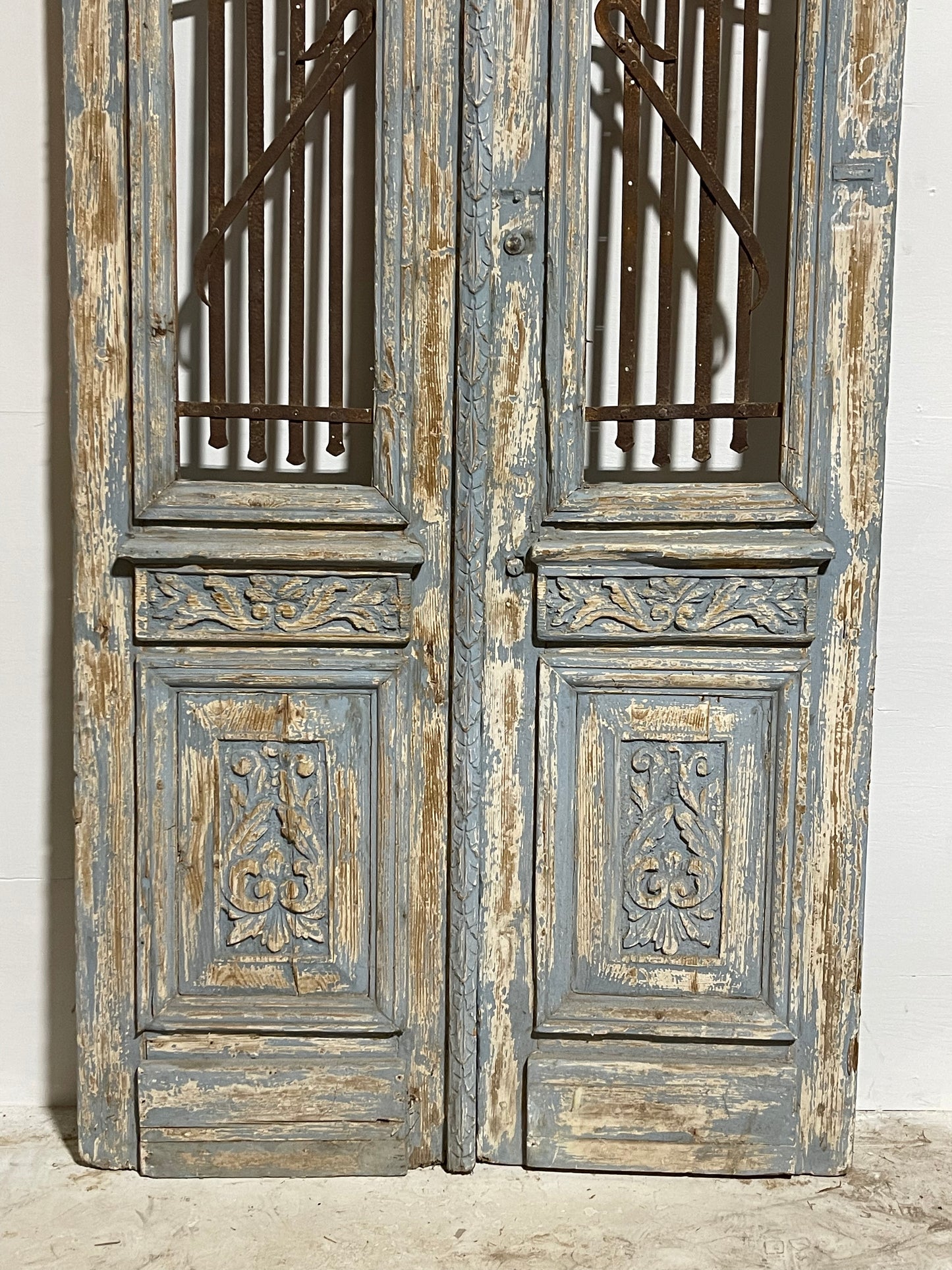 Antique French Panel Doors with Metal (97x50) J101