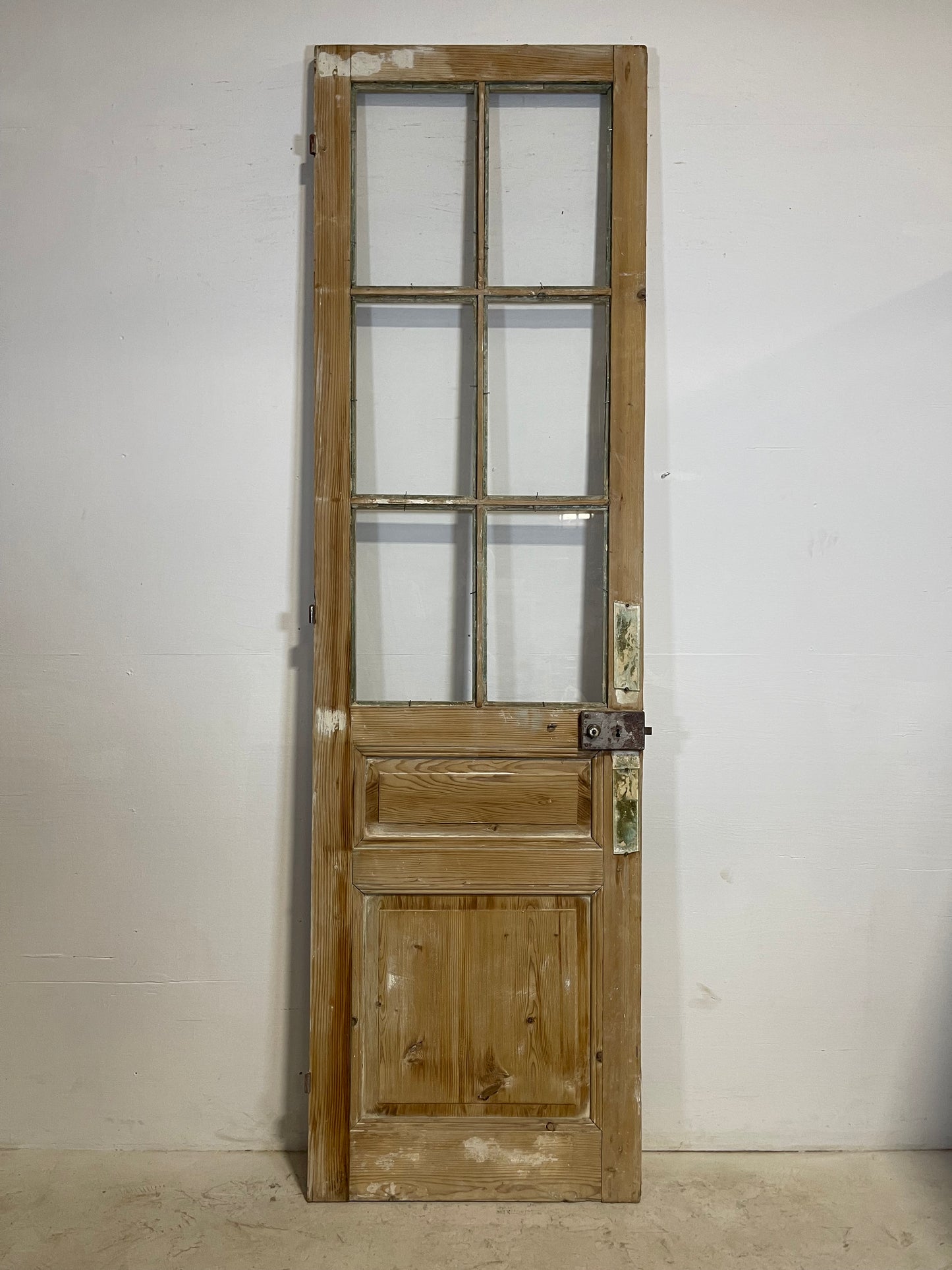Antique French Panel Door with Glass  (102.25x29) L249