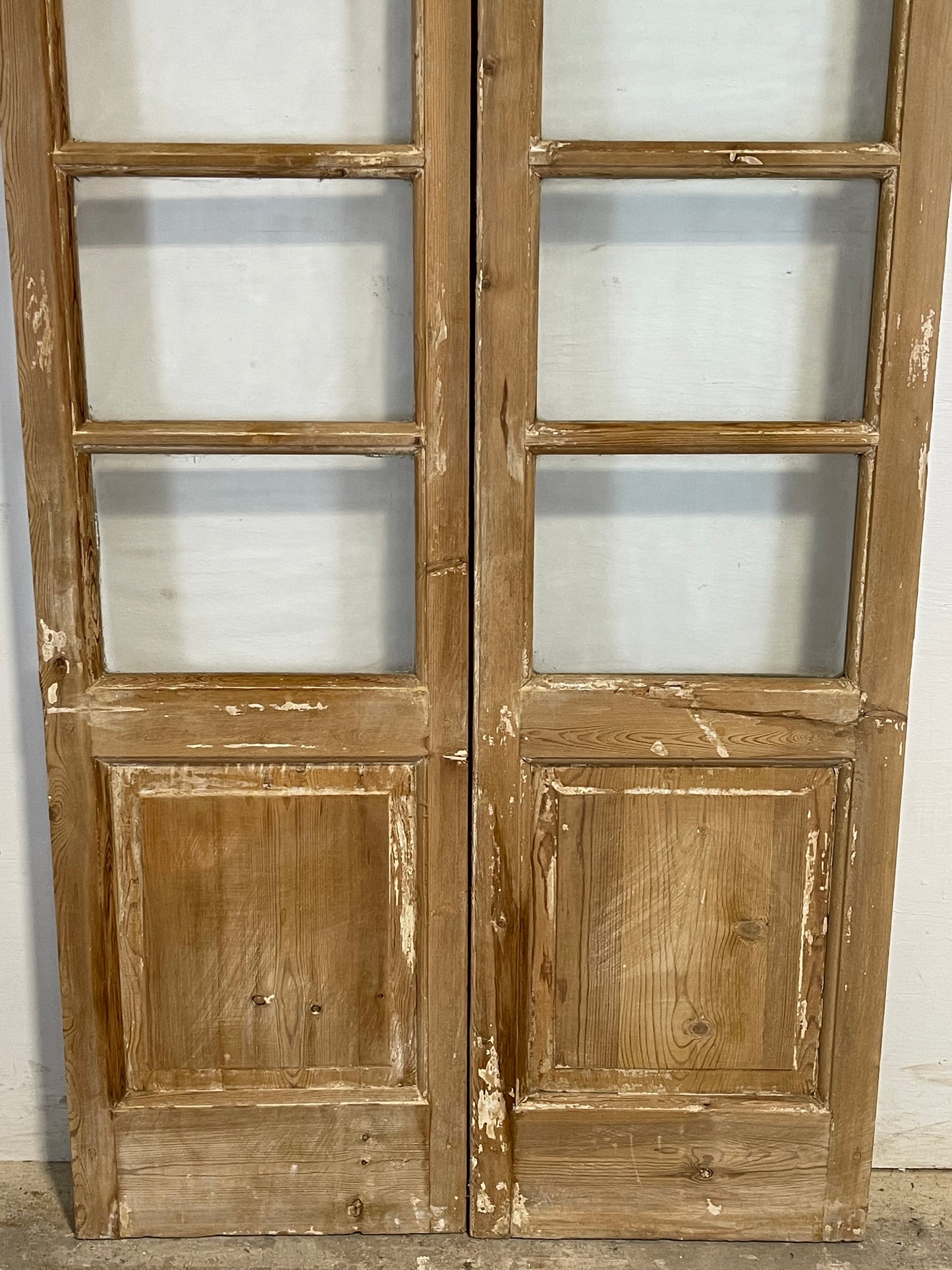 Antique French panel doors with glass (89x38.75) L111