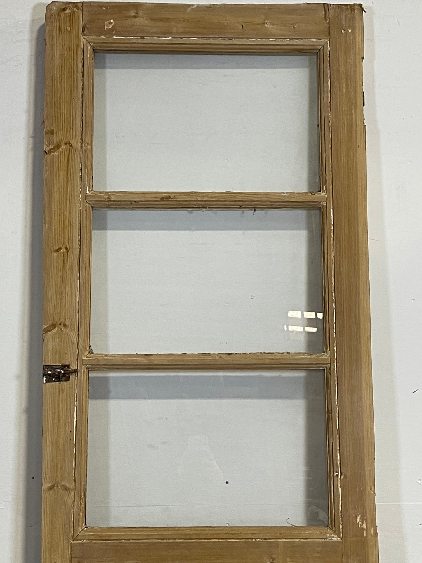 Antique French Panel Door with Glass (90.5x26.75) L252