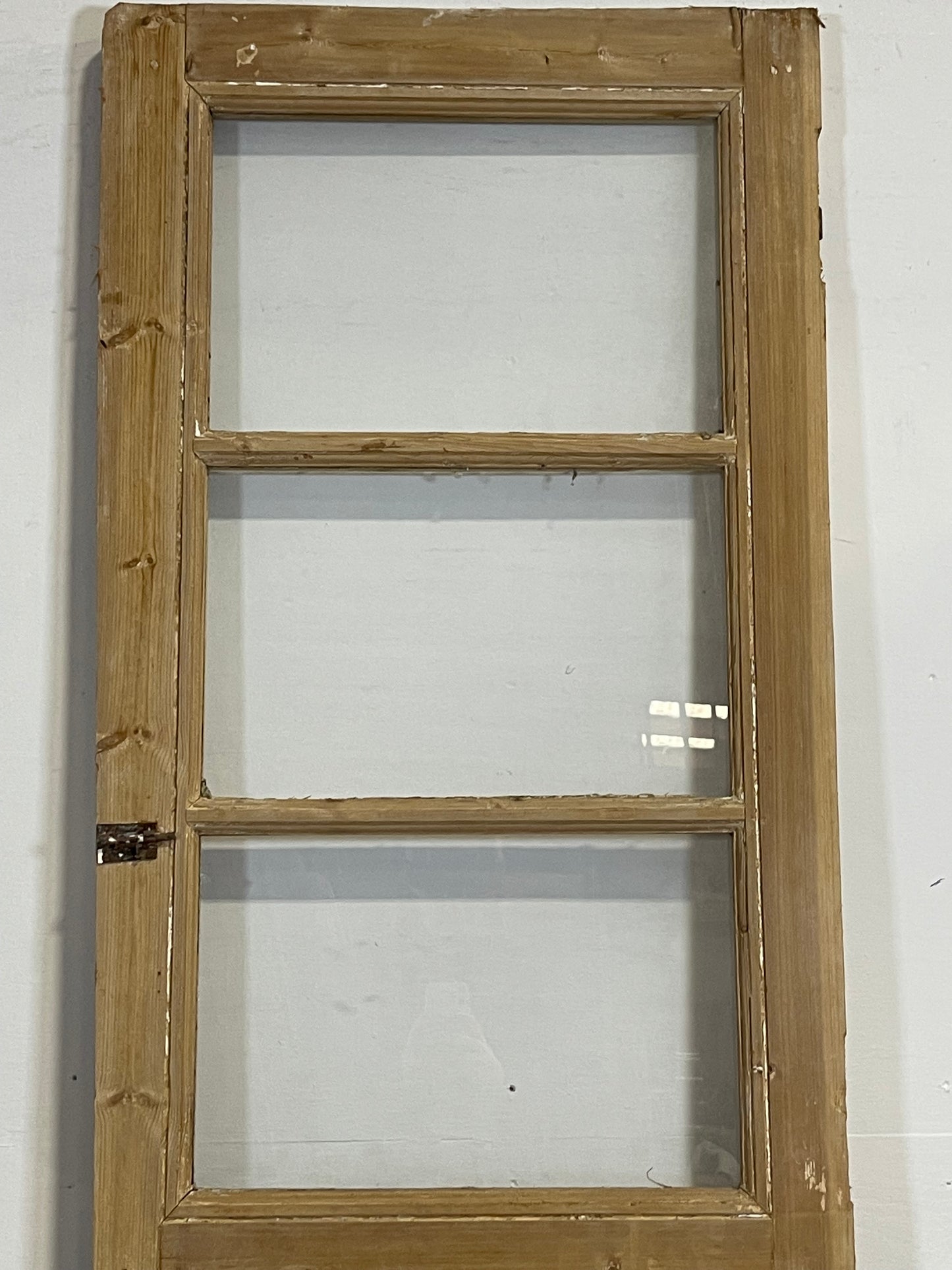 Antique French Panel Door with Glass  (90.5x26.75) L252