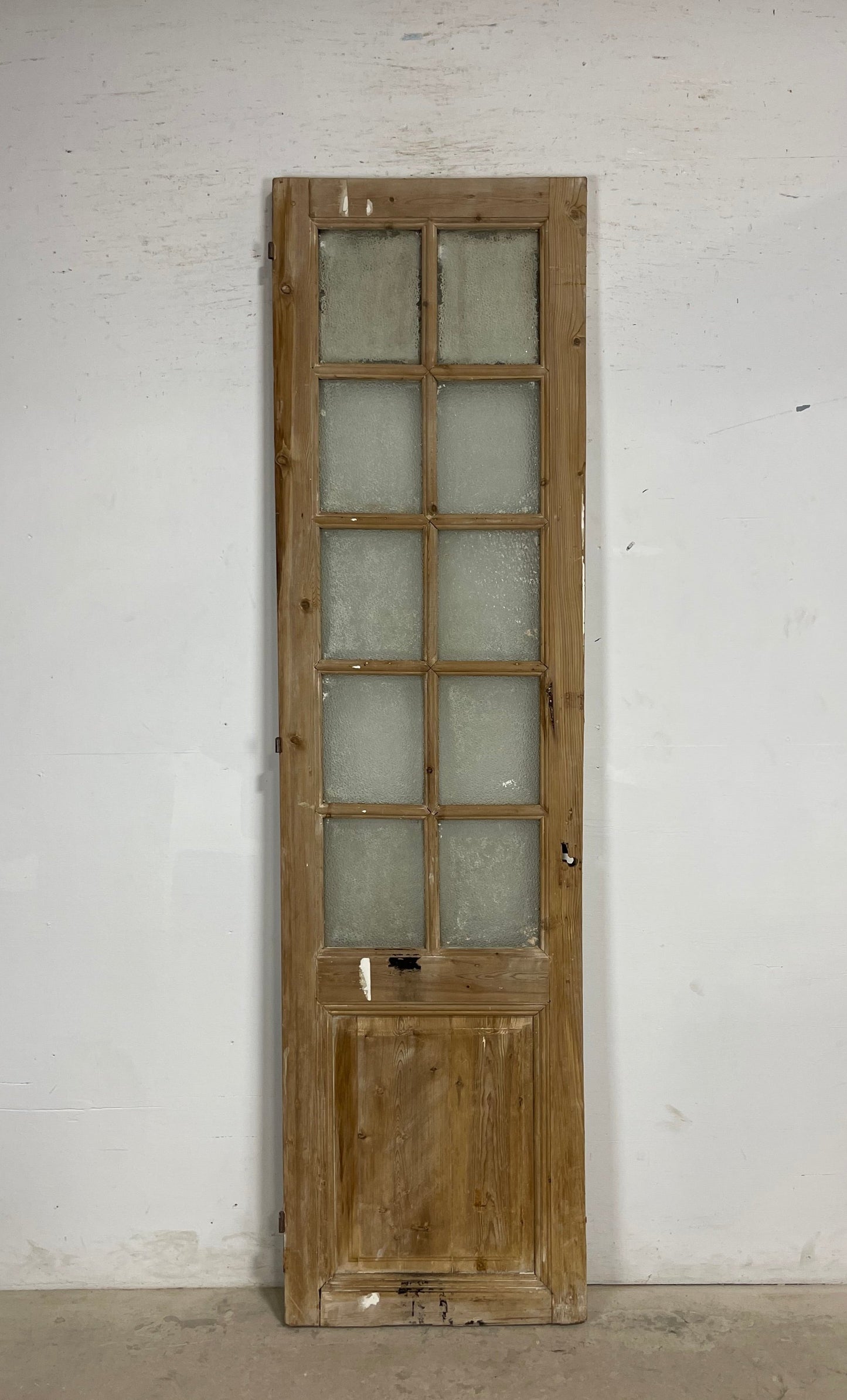 Antique French Panel Door with Glass (94.5 x 25.25) M241