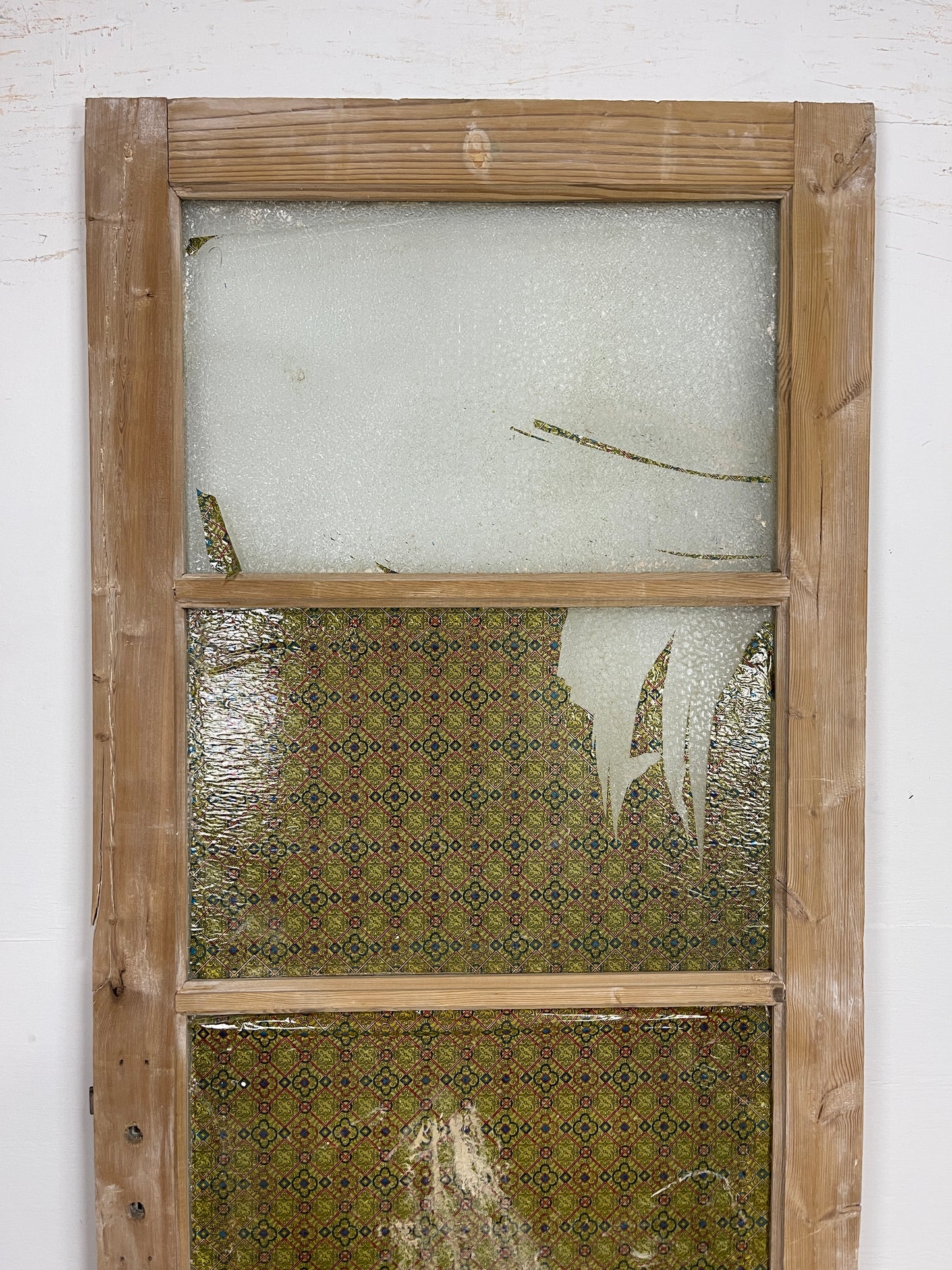 Antique French Panel Door - Single with glass (83x31.5) O246 AI