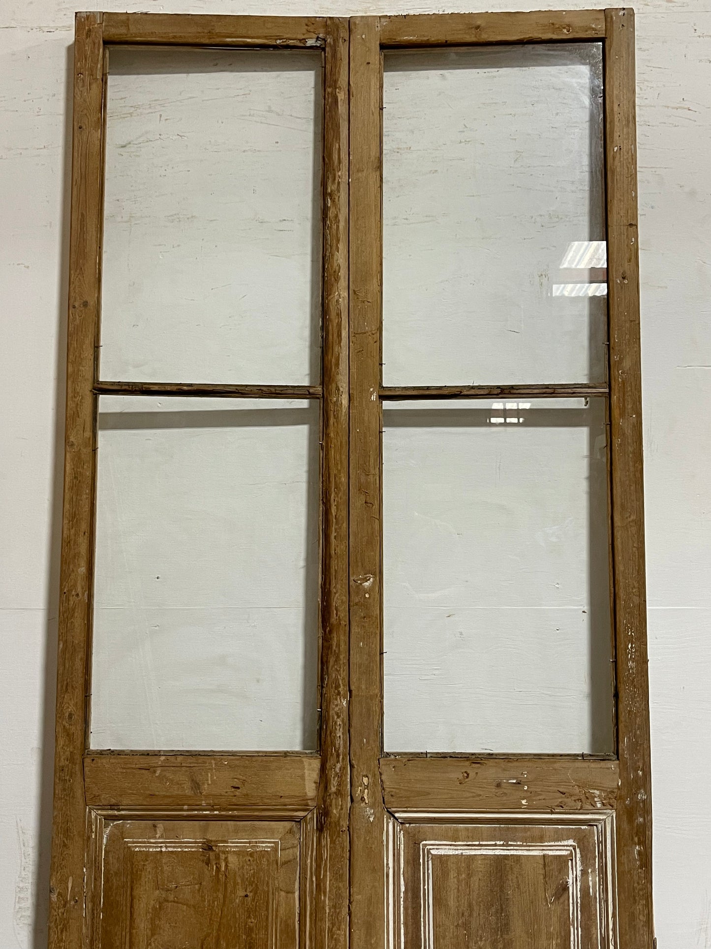 Antique French Panel Doors with glass (95.5x44.5) K304