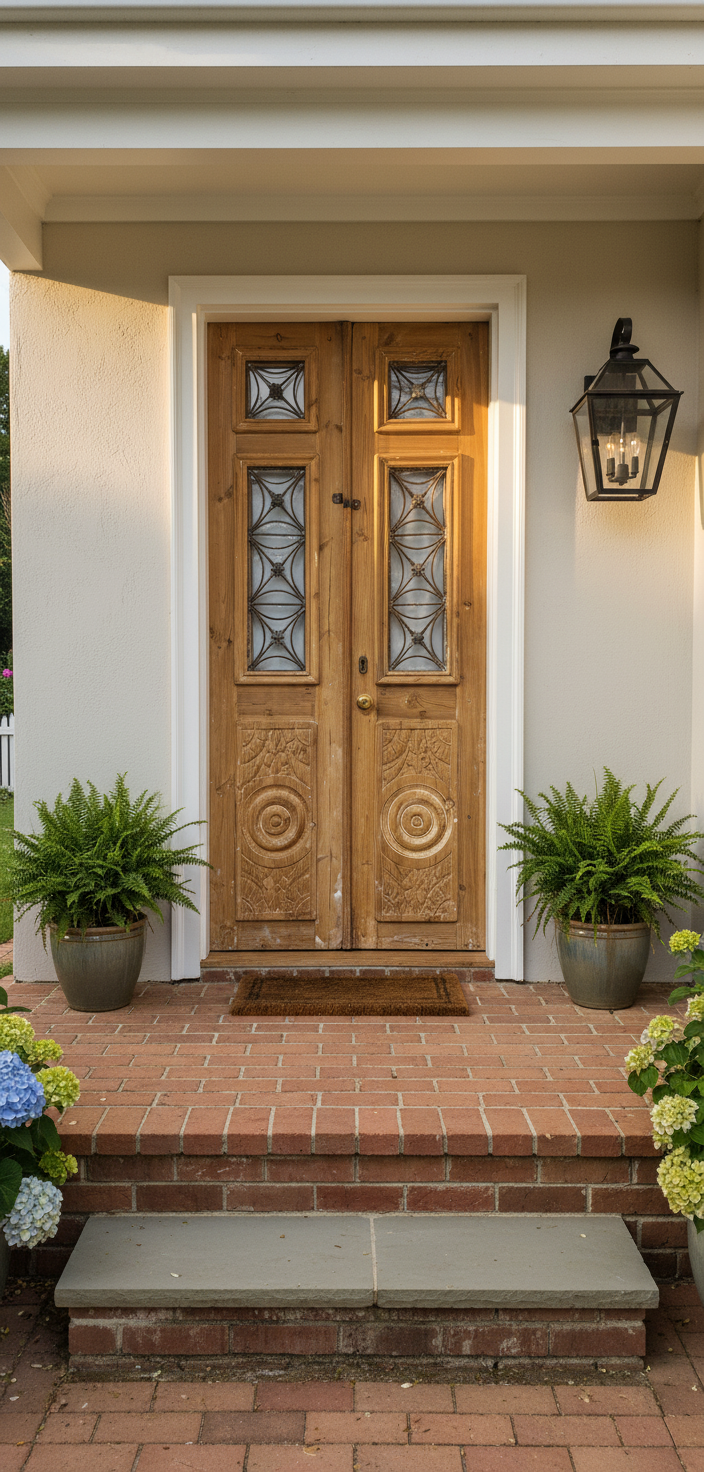 Antique French panel doors with Metal (82x35.5)P99