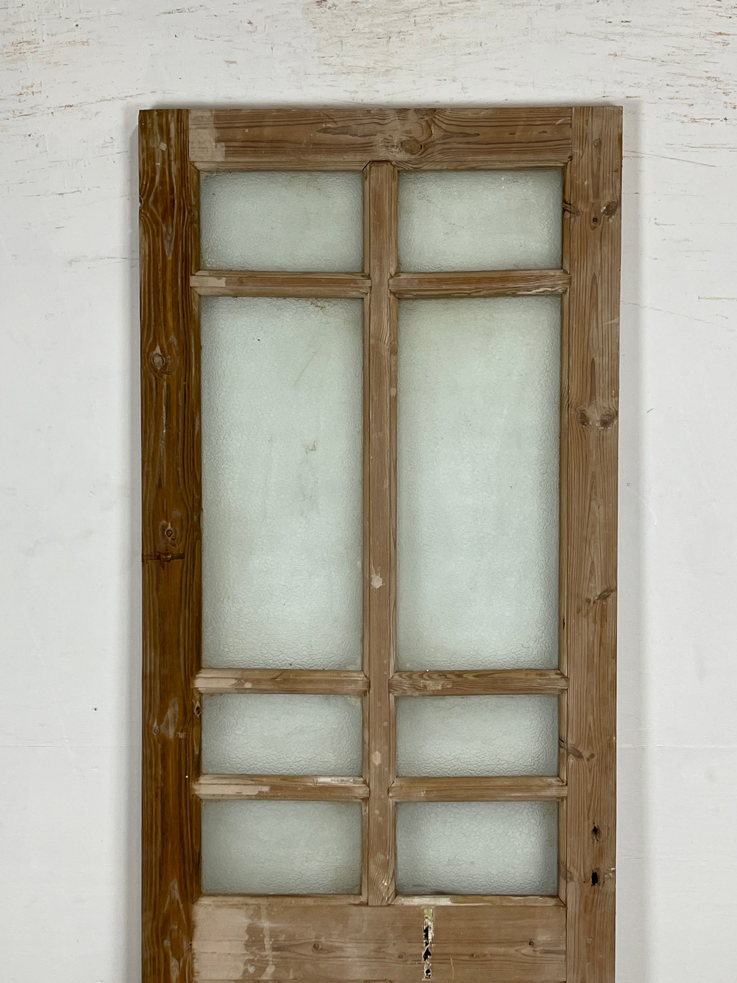 Antique French Panel Door with Glass  (88.25 x 29.75) N166