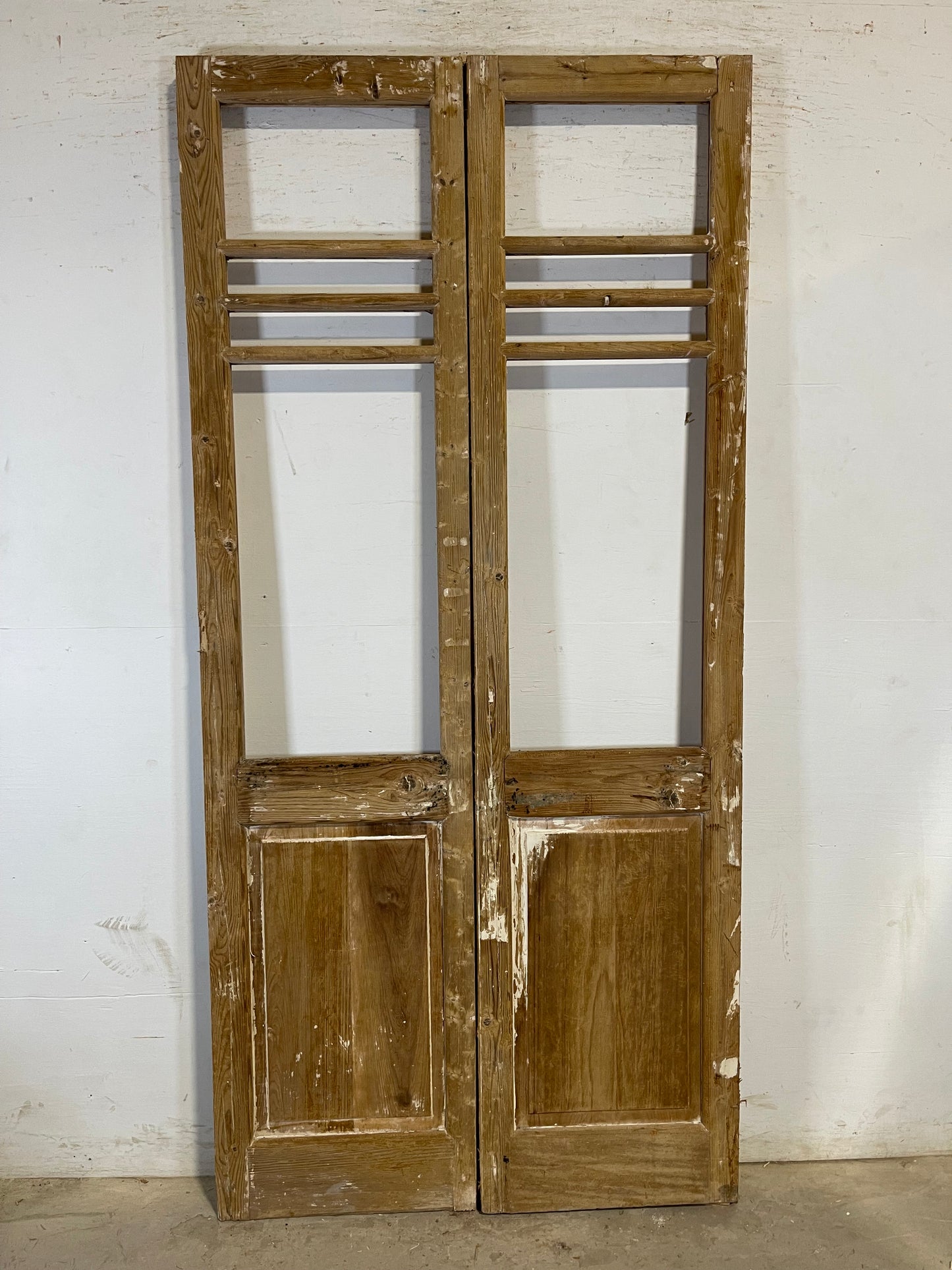 Antique French panel doors with glass (91.25x43) L191