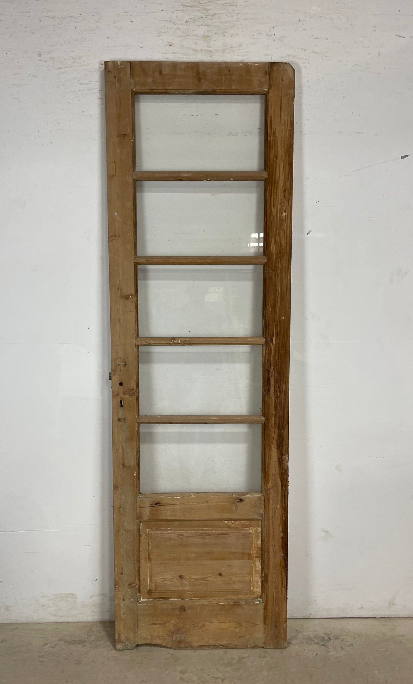 Antique French Panel Door with Glass (89 x 27.25) M231