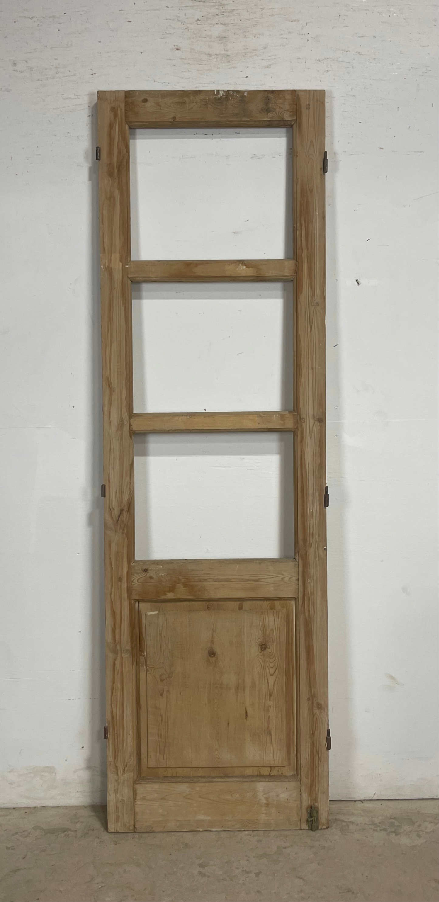 Antique French Panel Door with Glass (86.5x26) M265