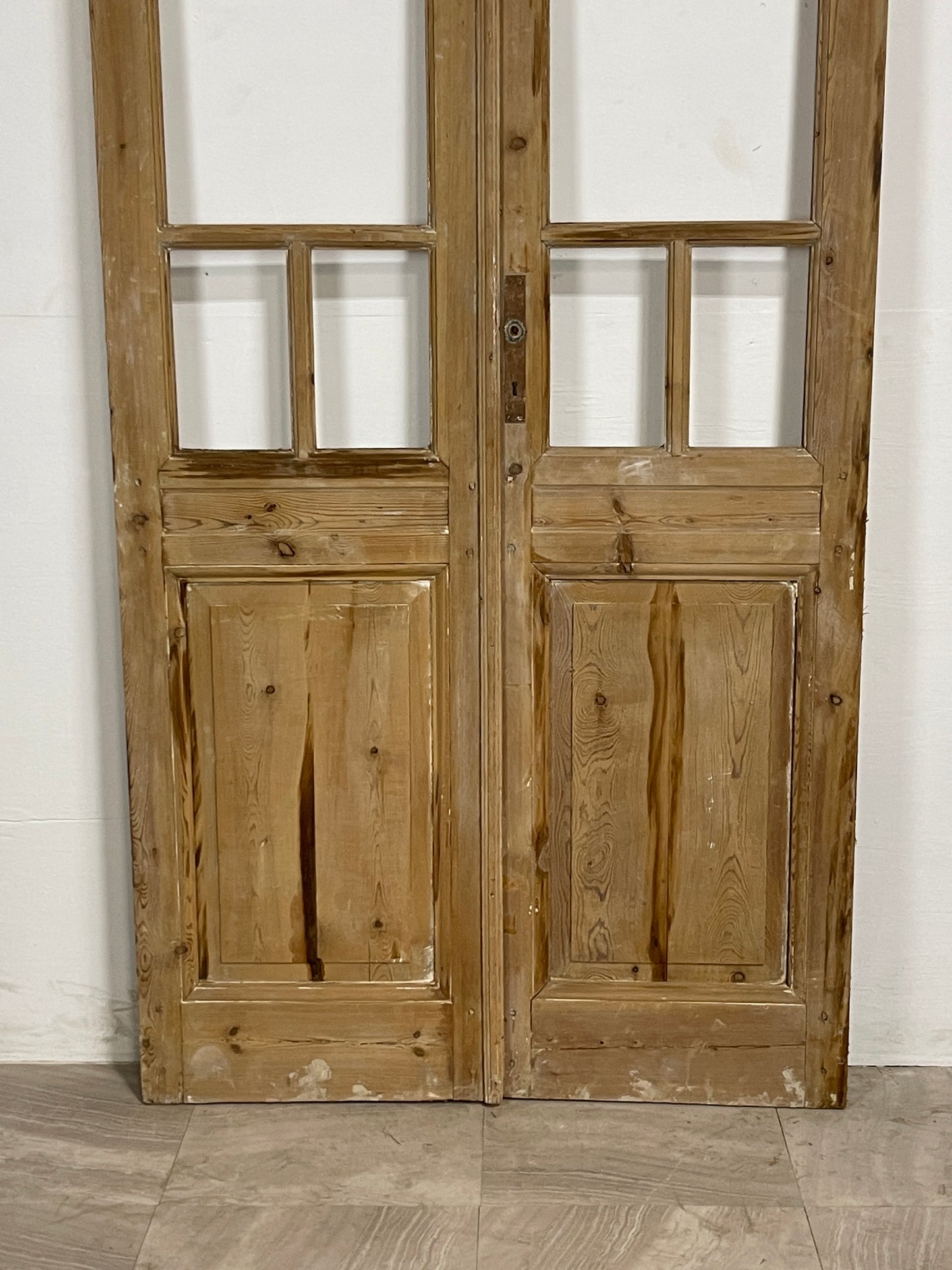 Antique French Panel Doors with Glass (98.25 x 44) N048