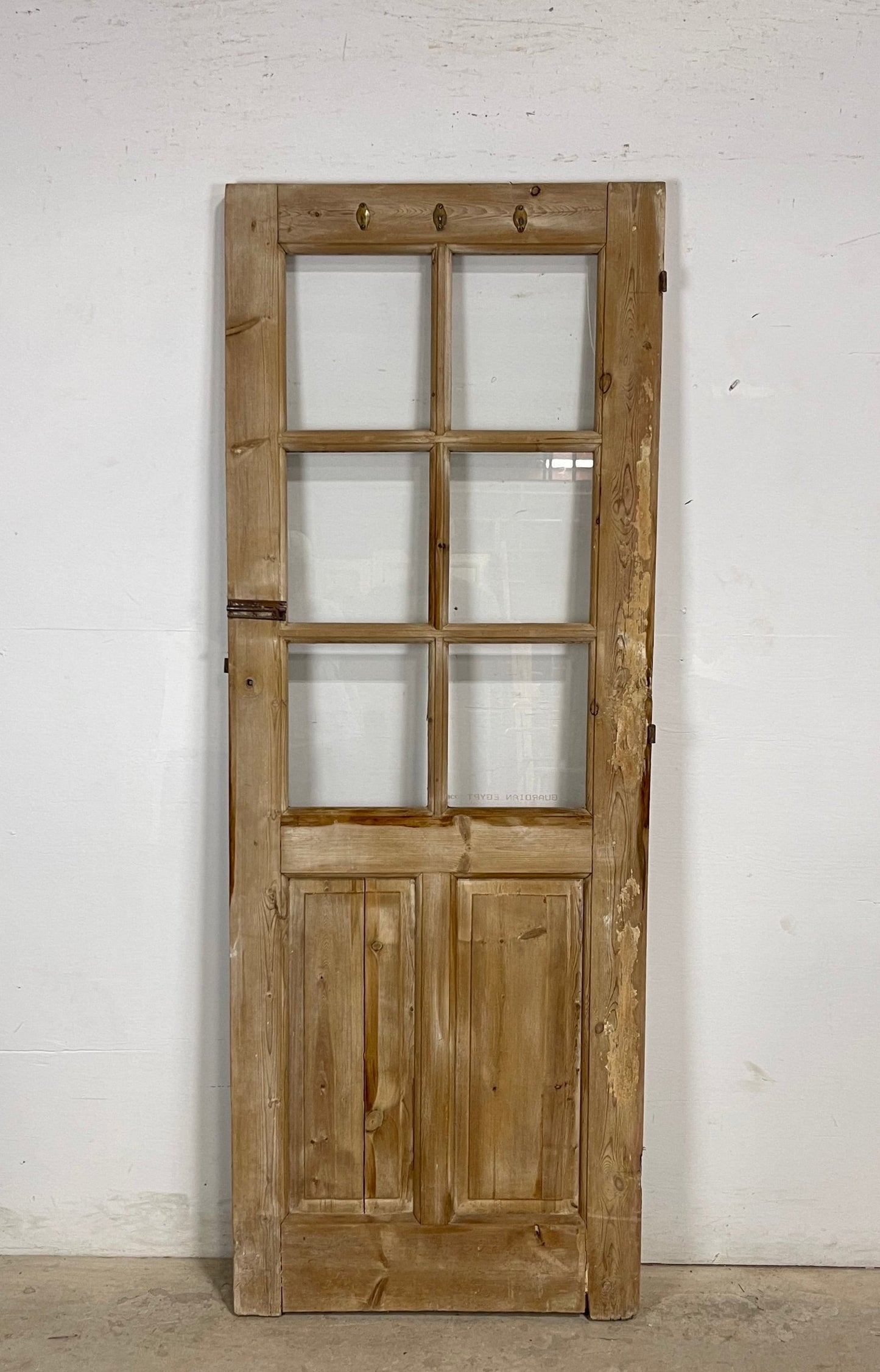 Antique French Panel Door with Glass (77.75 x 28.75) M220