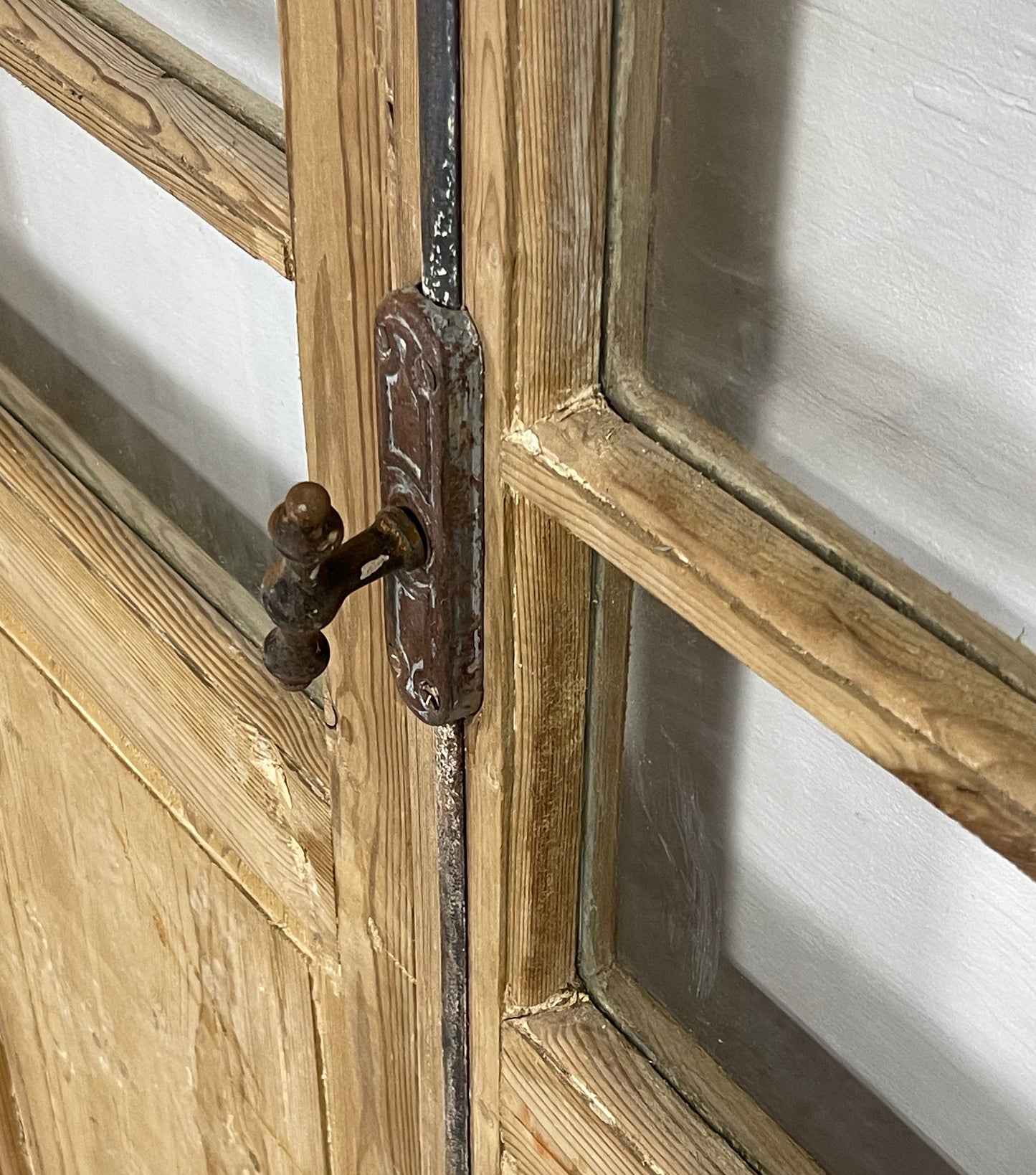 Antique French Panel Doors with glass (88.5x44.5) M086