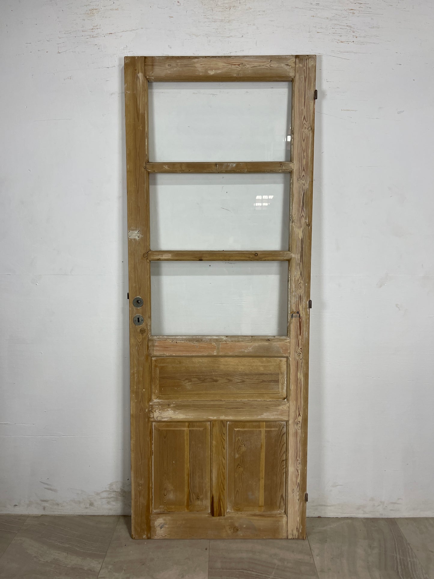 Antique French Panel Door with Glass ( 84.75 x 31.75) N169