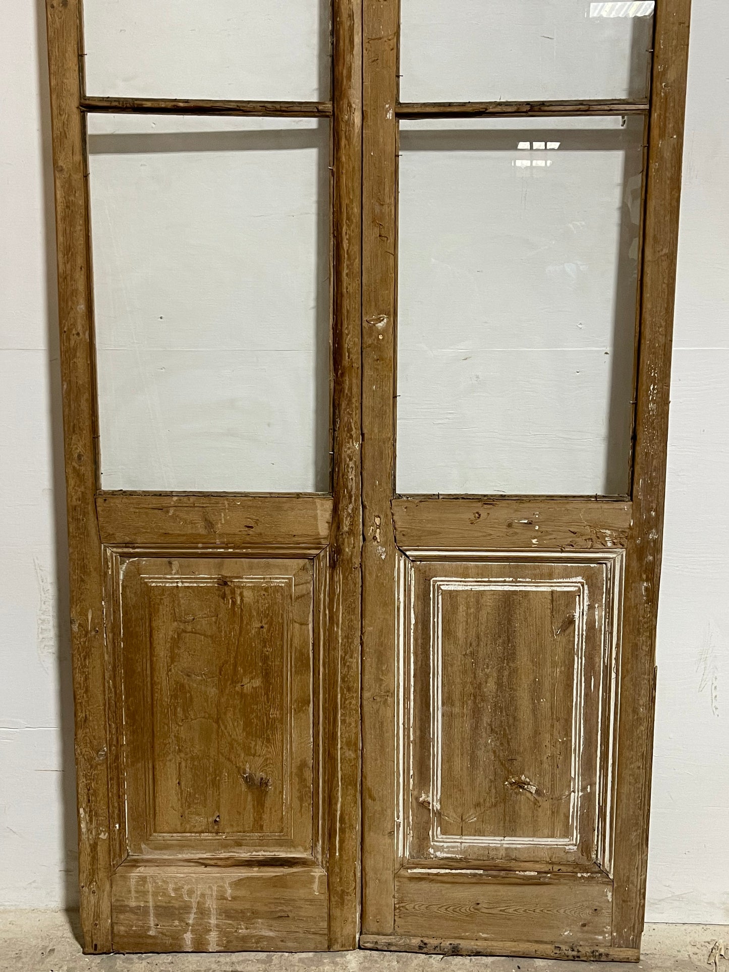 Antique French Panel Doors with glass (95.5x44.5) K304