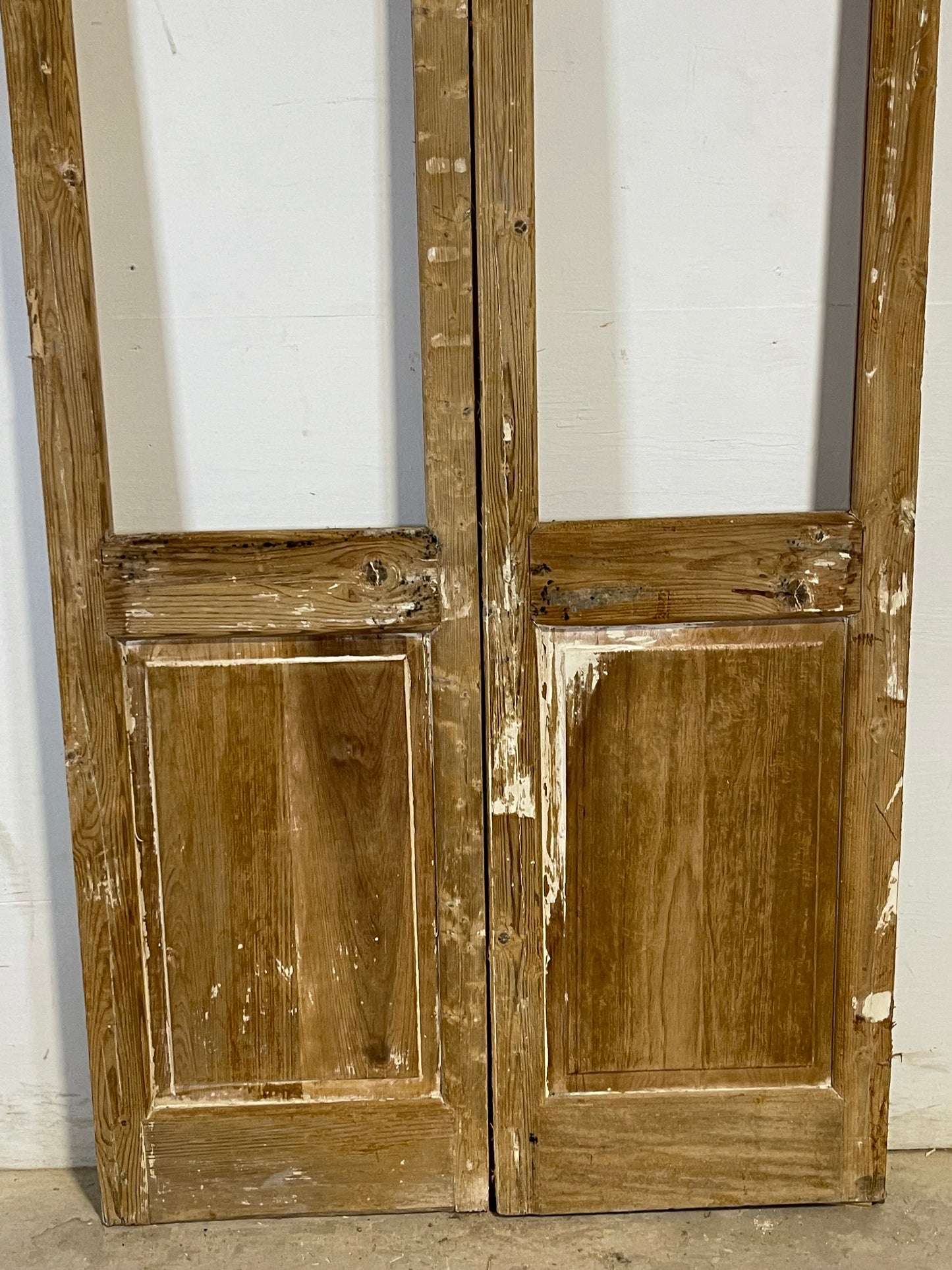 Antique French panel doors with glass (91.25x43) L191
