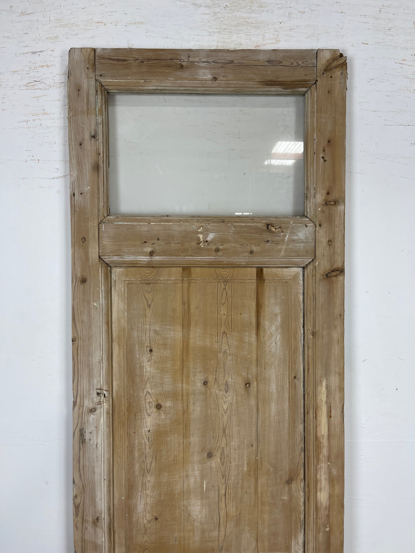 Antique French Panel Door - Single with glass (89.75x28) O278