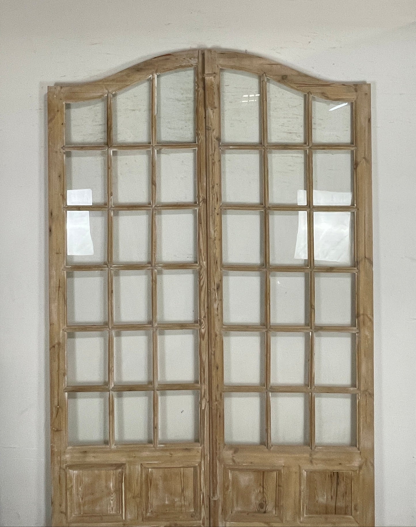 Antique French panel arched doors with Glass ( 104x 67) P42