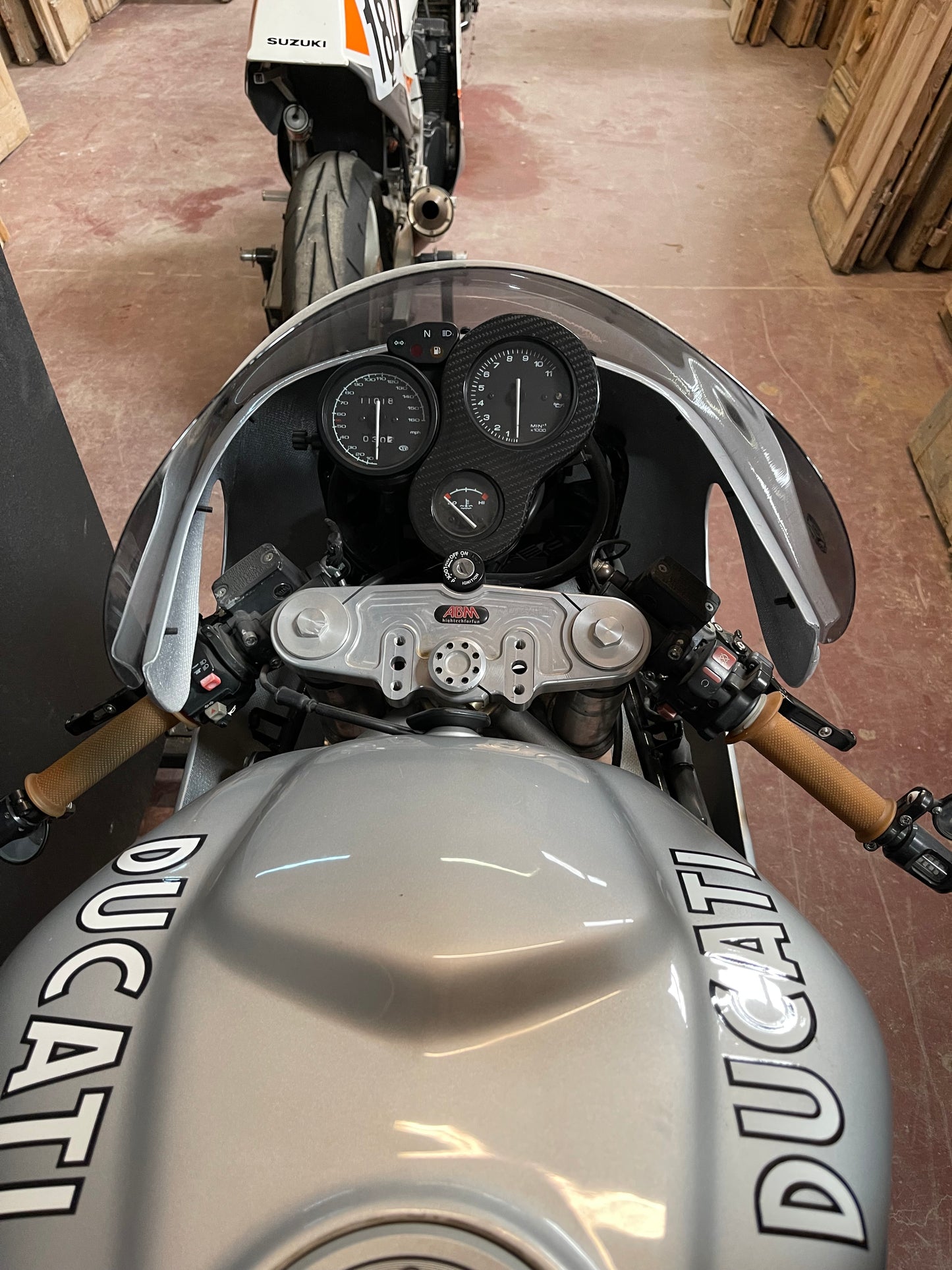 Silver Ducati Motorcycle