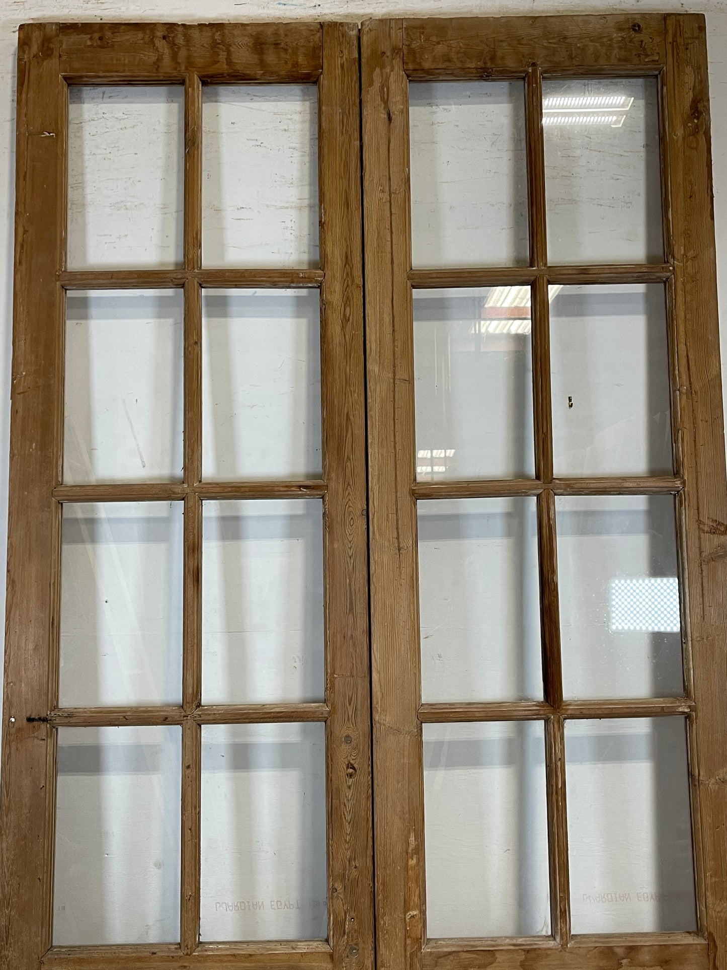 Antique French Panel Door with Glass (92.25x50.25) K313