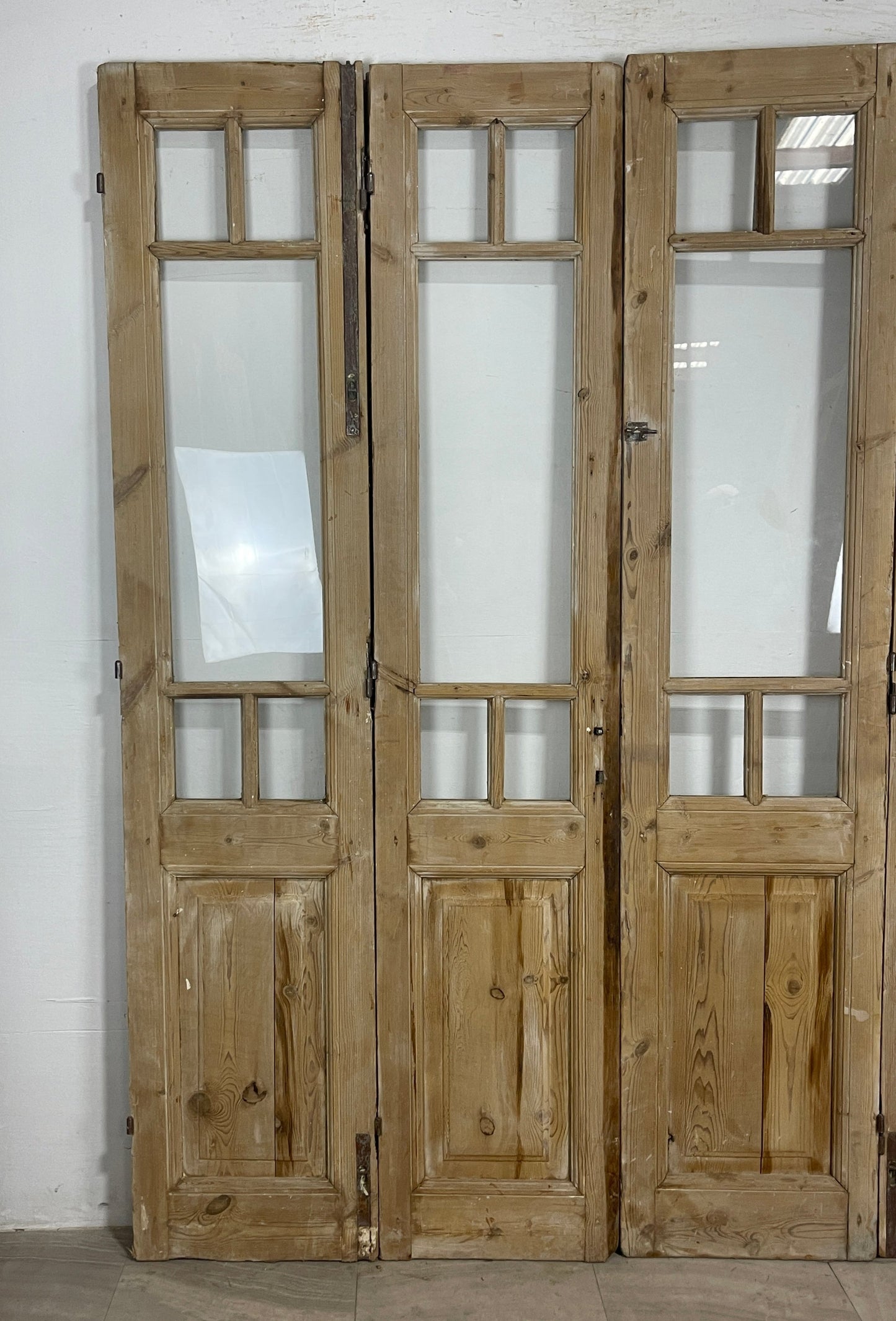 Antique French Panel Doors with glass (88.5x76) N147