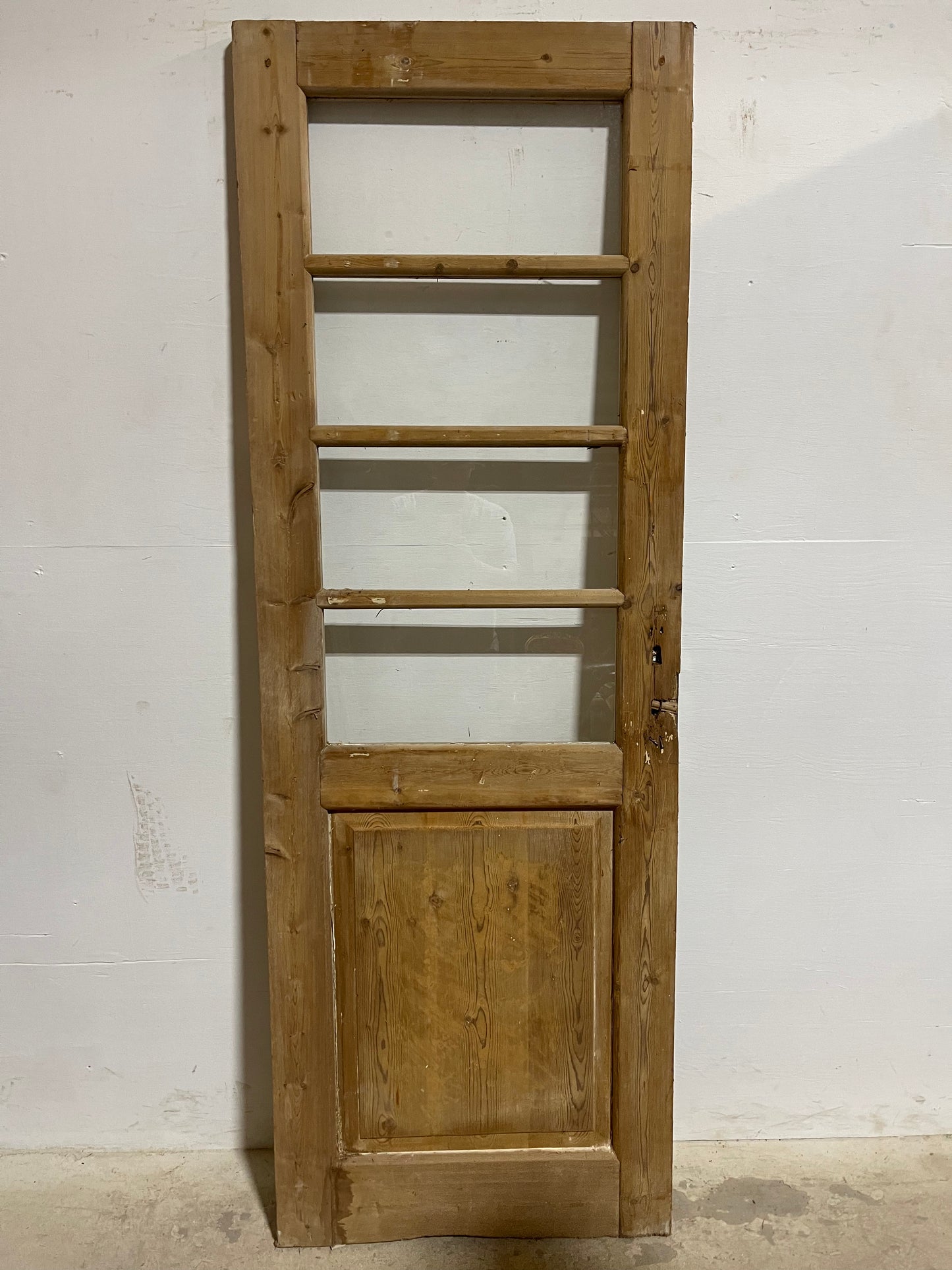 Antique French Panel Door with Glass (79.75x27.5) J913