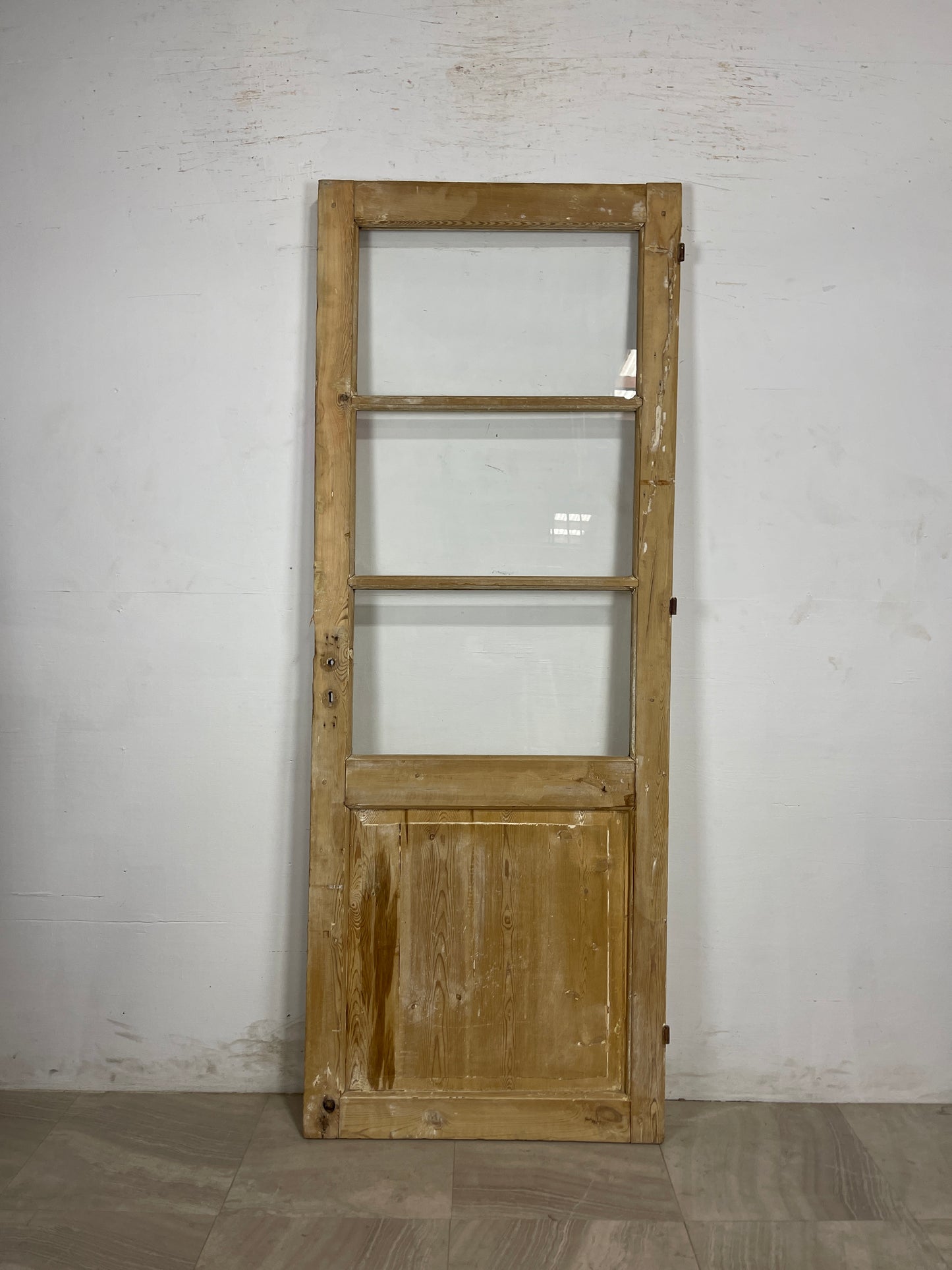 Antique French Panel Door with Glass (84.5 x31.75) N158