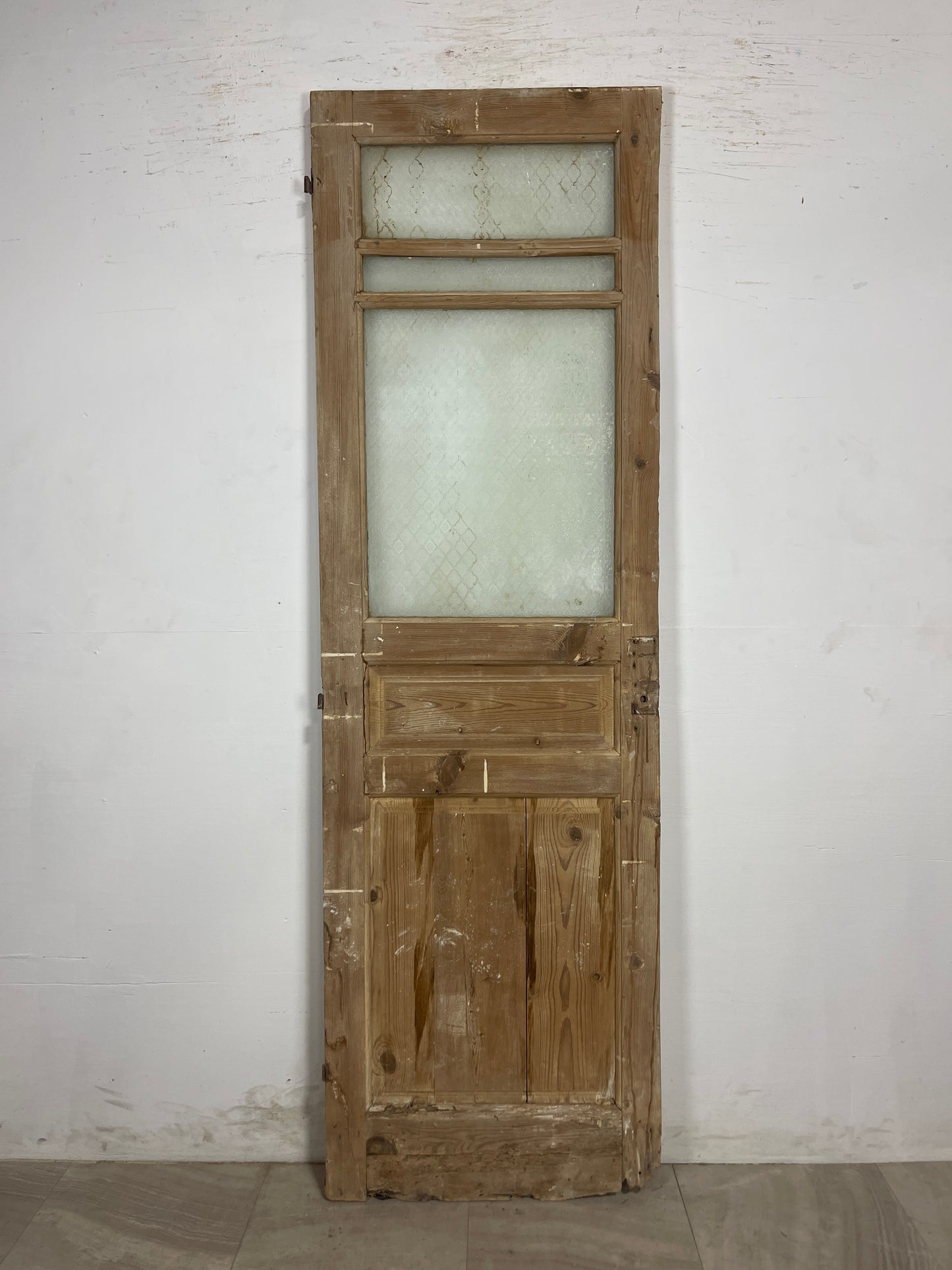 Antique French Panel Door with Glass (91 x 28) N199