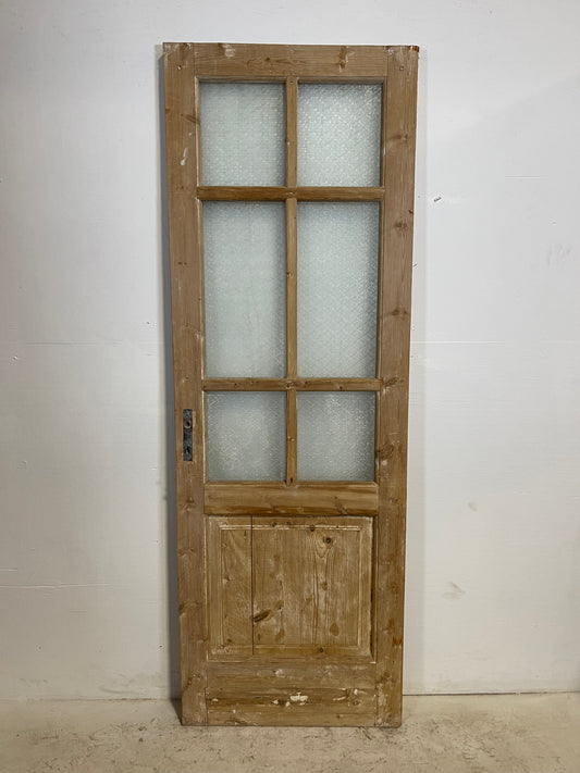 Antique French Panel Door with Glass  (80.5x27.5) L257