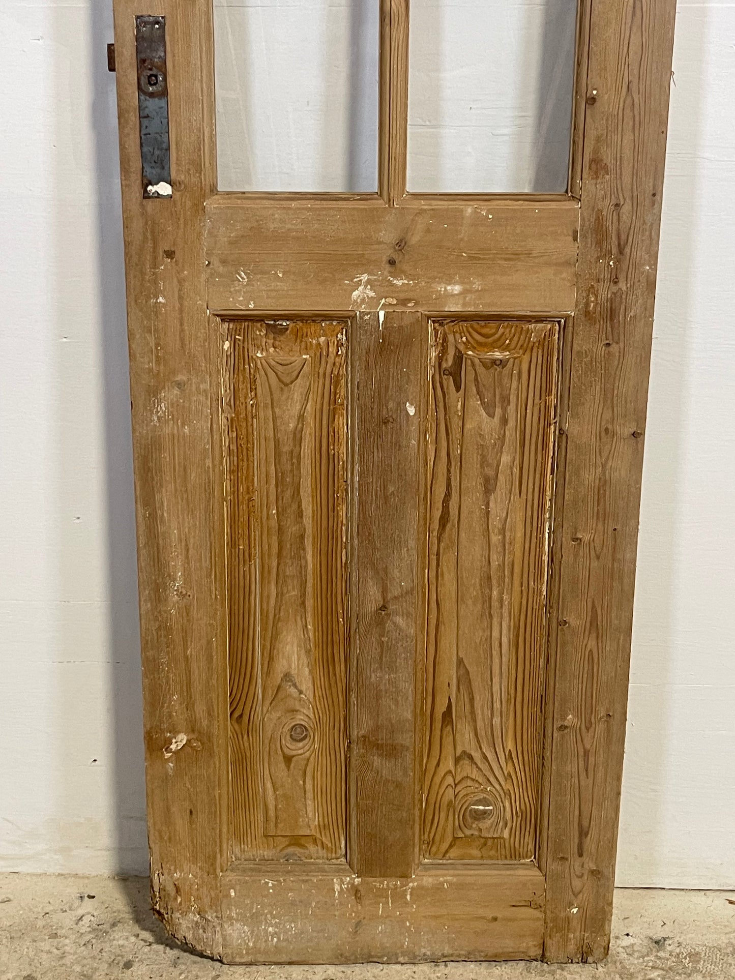 Antique French Panel Door with Glass  (82.25x24.25) L329