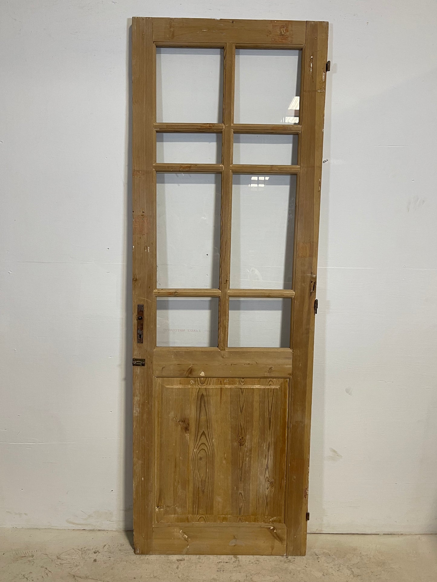 Antique French Panel Door with Glass  (84.25x28.75) L251