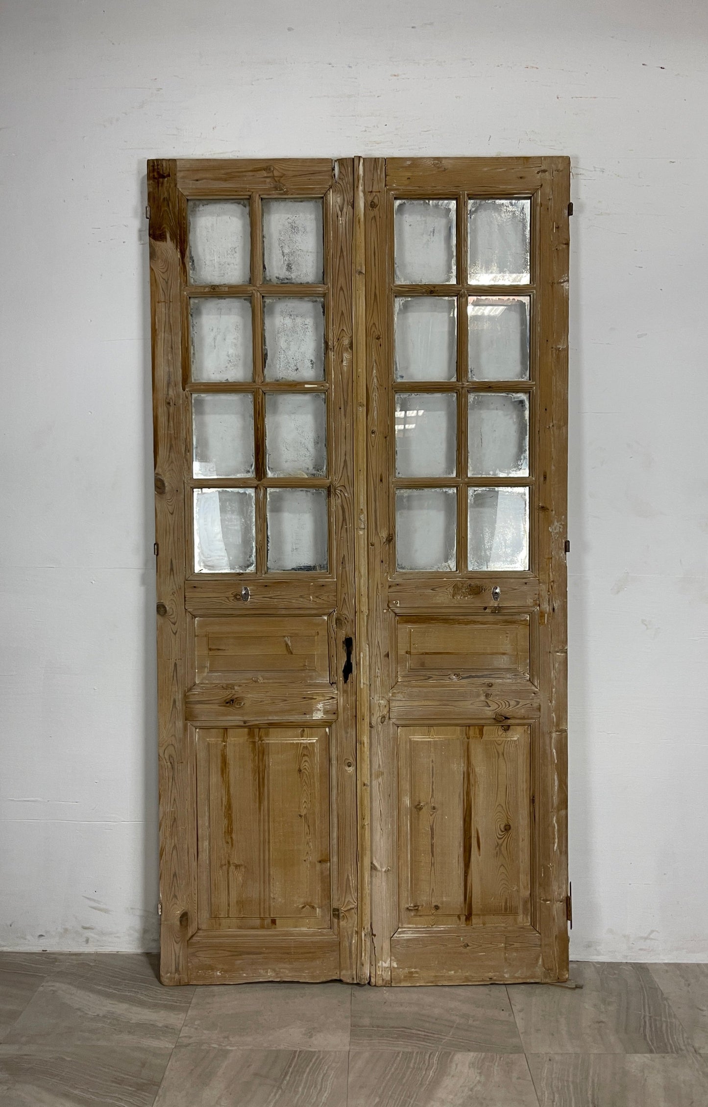 Antique French Panel Doors with Glass (94.75 x 47.5) N054