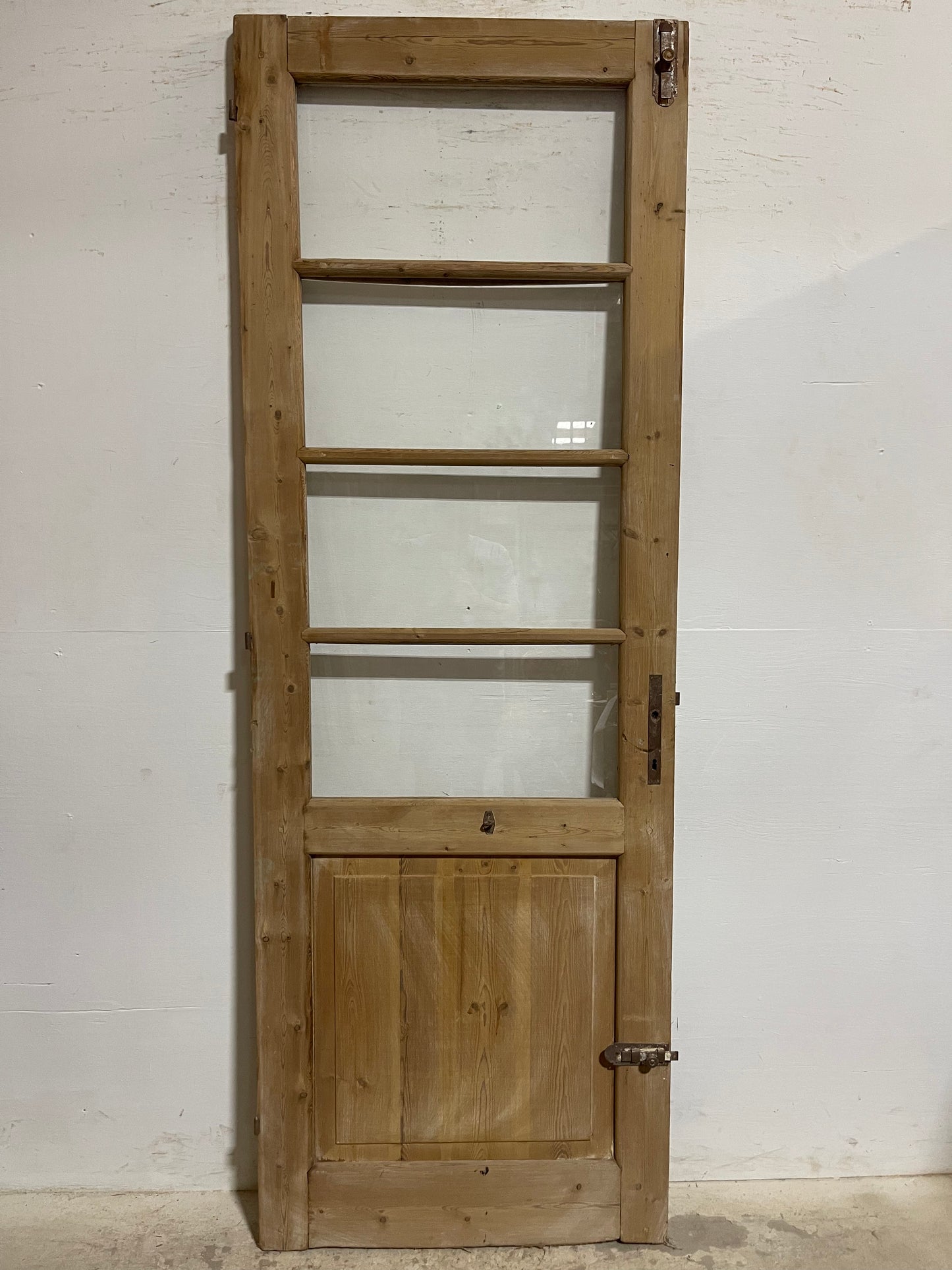 Antique French Panel Door with Glass (91.75x32) J902